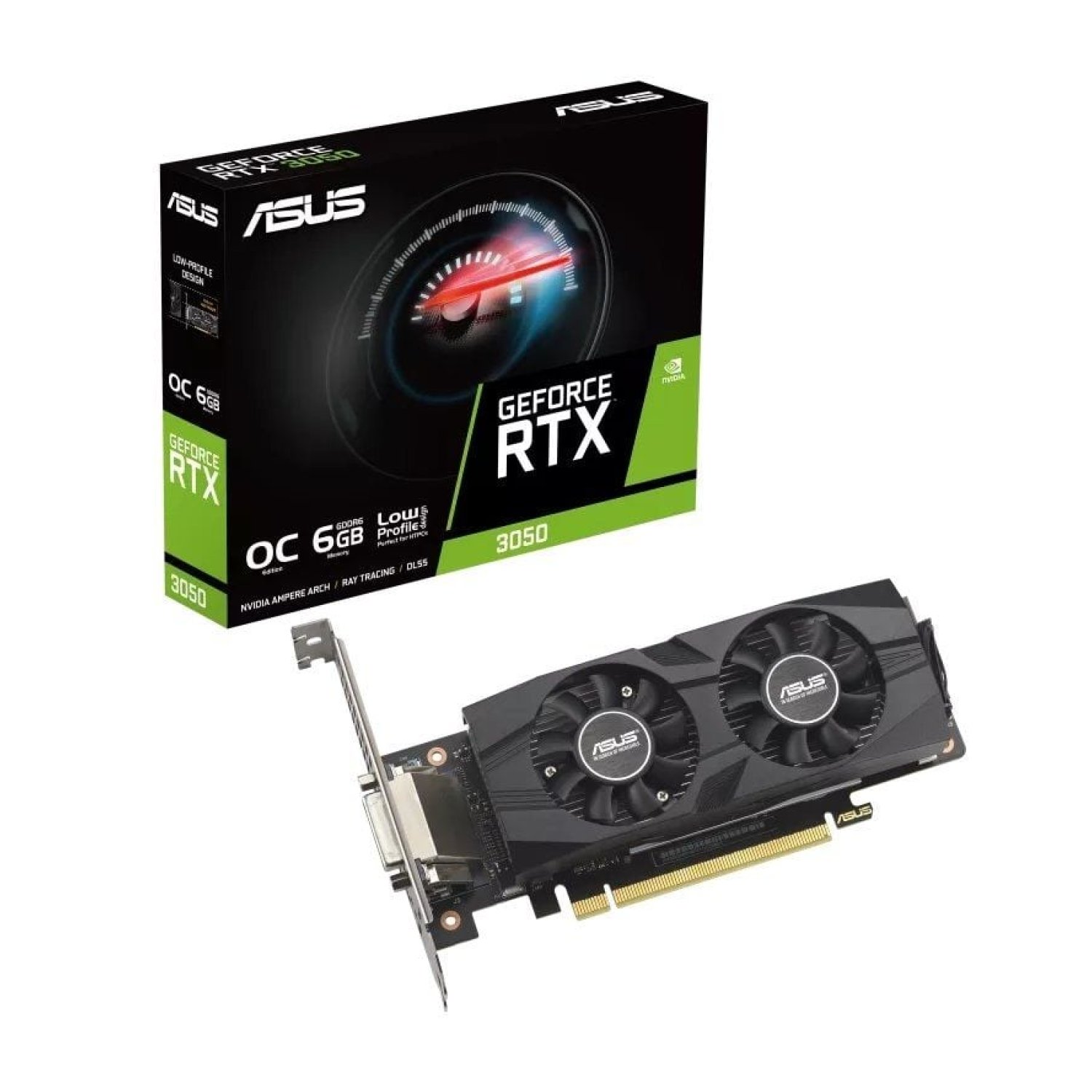Asus GeForce RTX 3050 LP OC · 6GB GDDR6 · Perfil Bajo