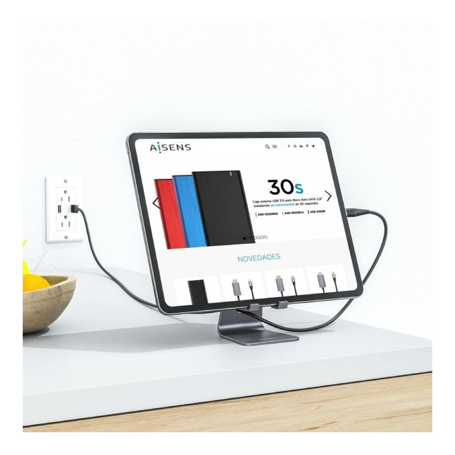 Aisens · Soporte Smartphone/Tablet · Gris