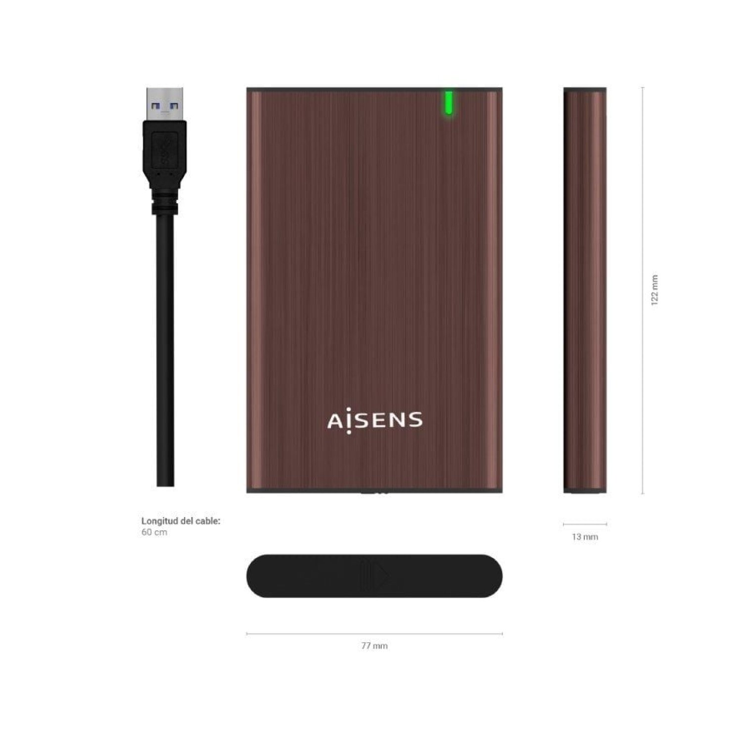 Aisens · Caja Externa 2,5" · USB 3.0 · Sin tornillos