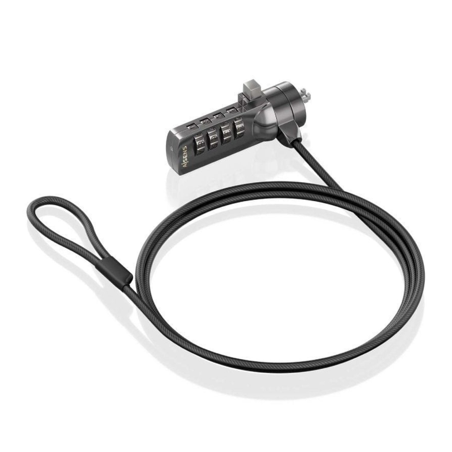 Aisens · Cable de Seguridad para Portátil · 1,5m · Cierre de Llave