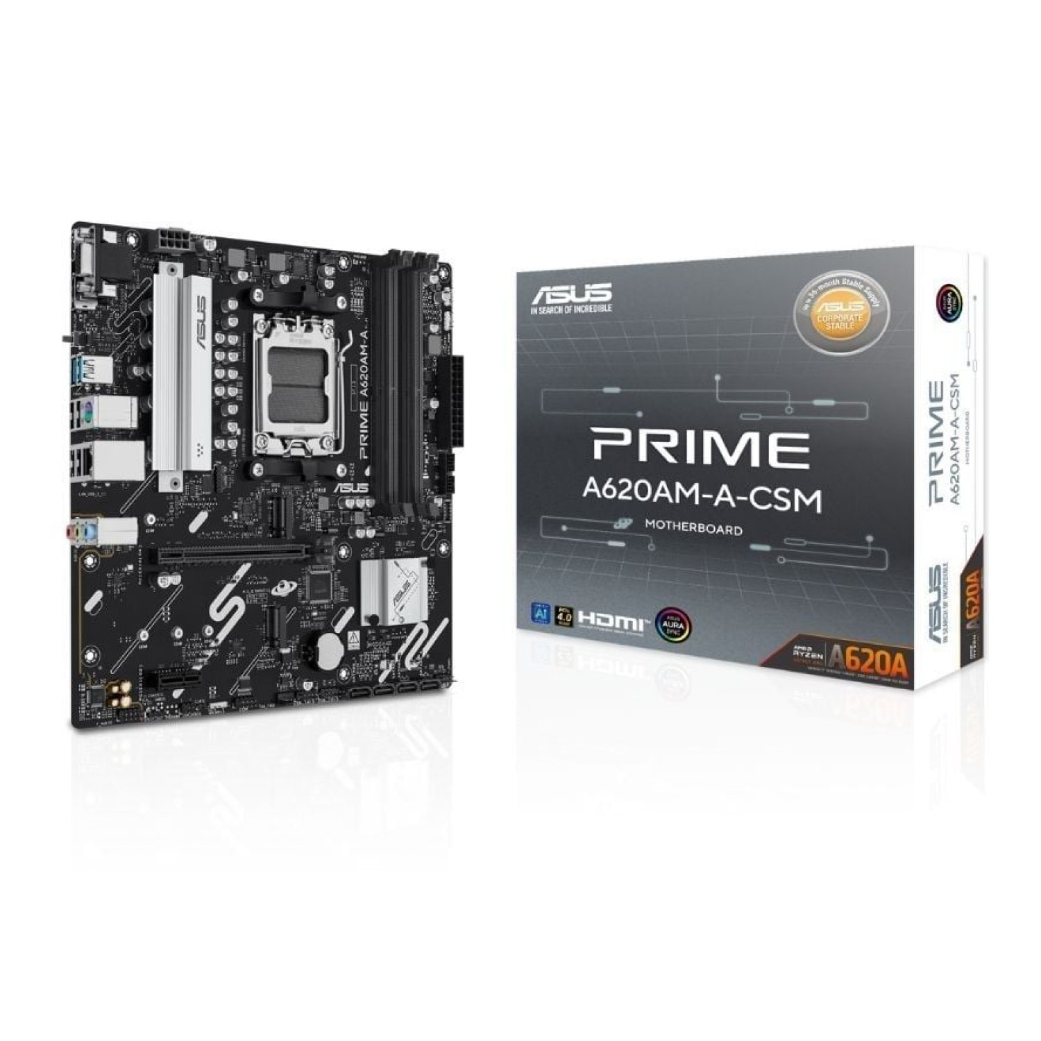 Asus A620M-A · Placa Base AM5 · DDR5 · PCIe 4.0 · Micro ATX
