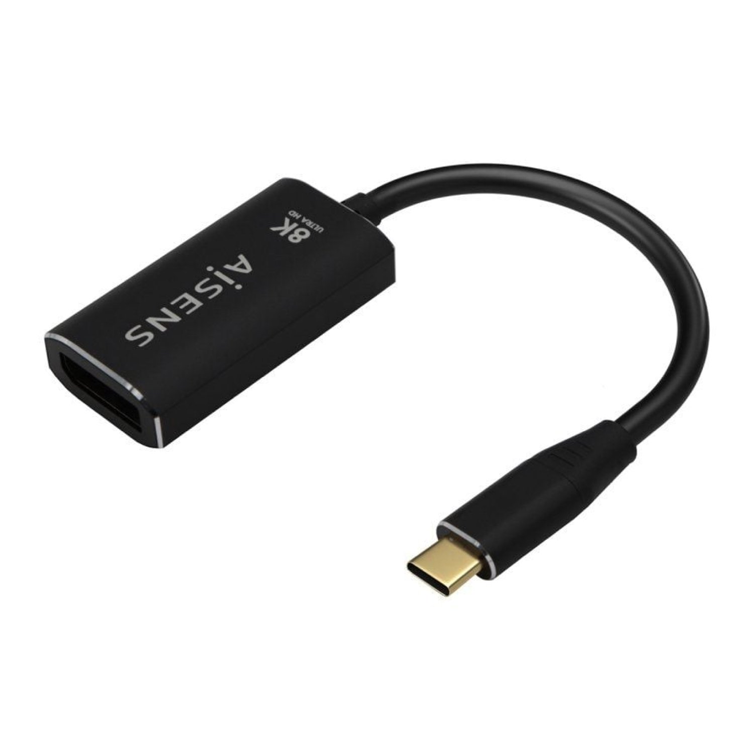 Aisens Conversor USB-C a DisplayPort · 27W · 1250Mbps · 15cm · Negro