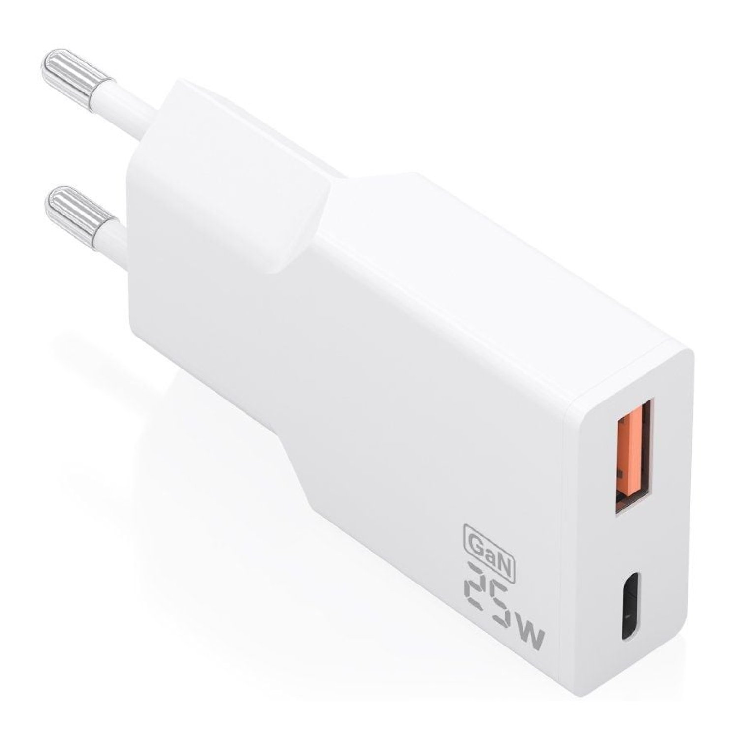 Aisens Cargador GaN · 25W · USB-C + USB · Blanco