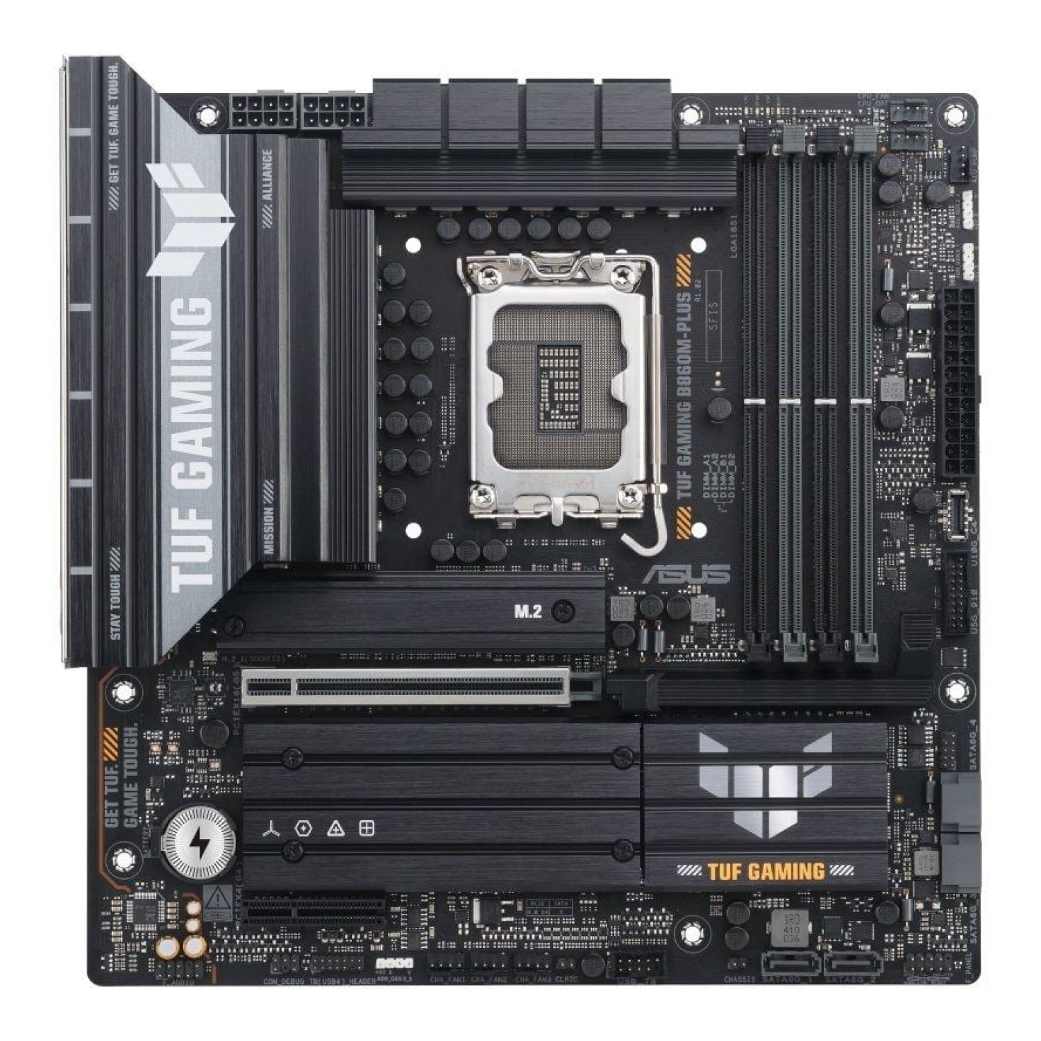 ASUS TUF Gaming B860M-PLUS · Socket 1851 · DDR5 · PCIe 5.0 · Micro ATX
