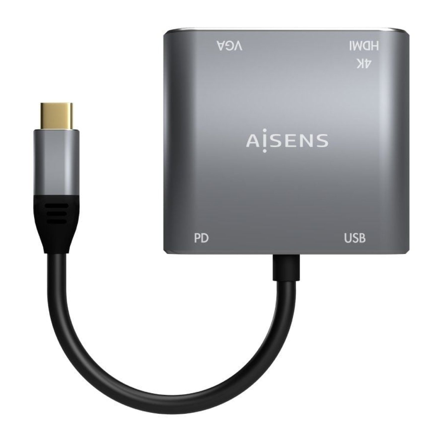 Aisens A109-0626 · Conversor HDMI a VGA · USB Tipo-C · 15cm · Gris