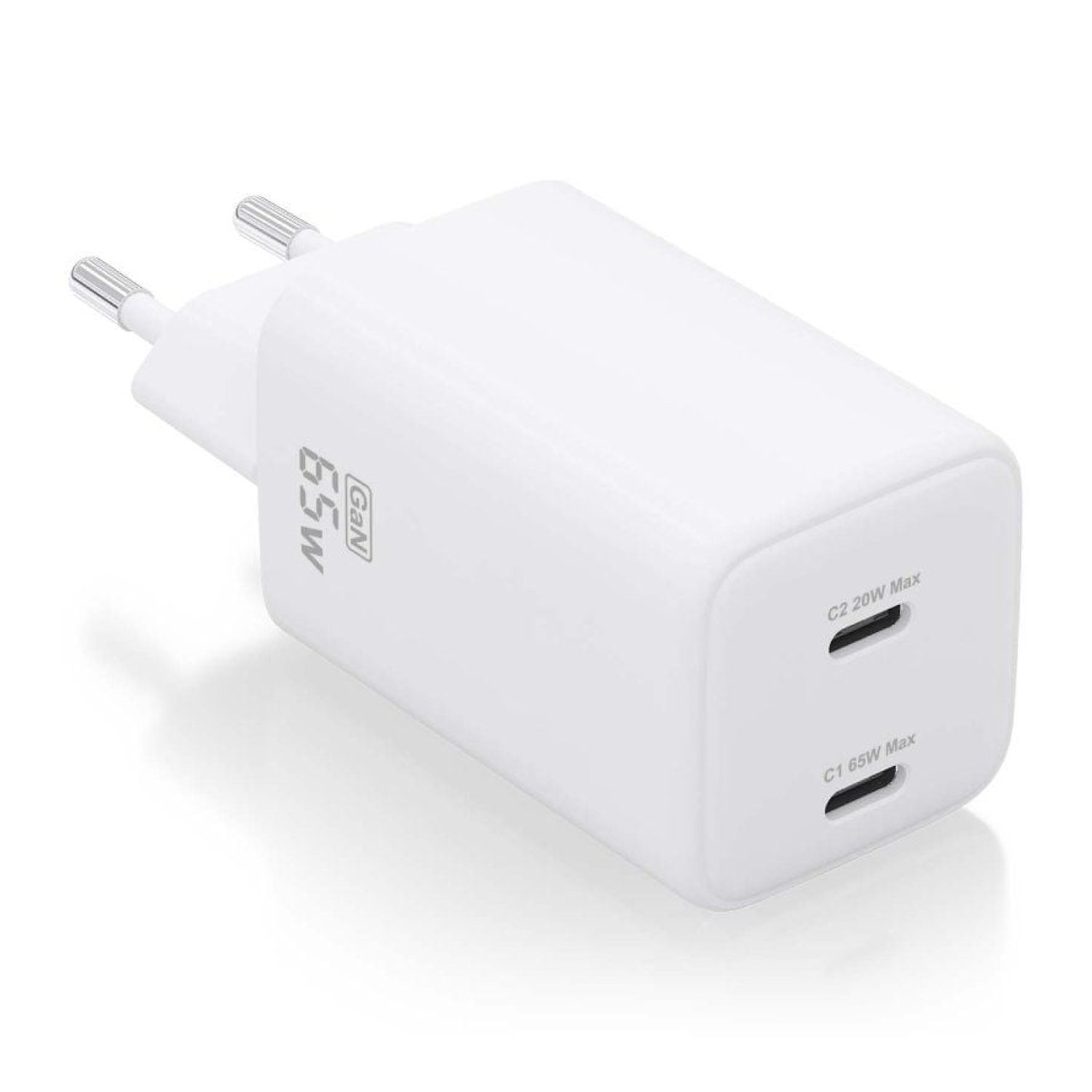 Aisens Cargador GaN · 2x USB-C · 65W · Pared