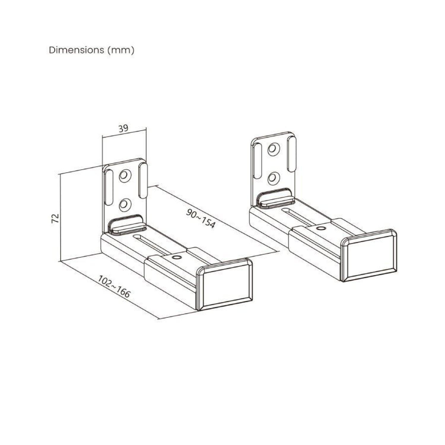 Aisens SPK02U-191 · Soporte de Pared para Barra de Sonido · Hasta 15kg