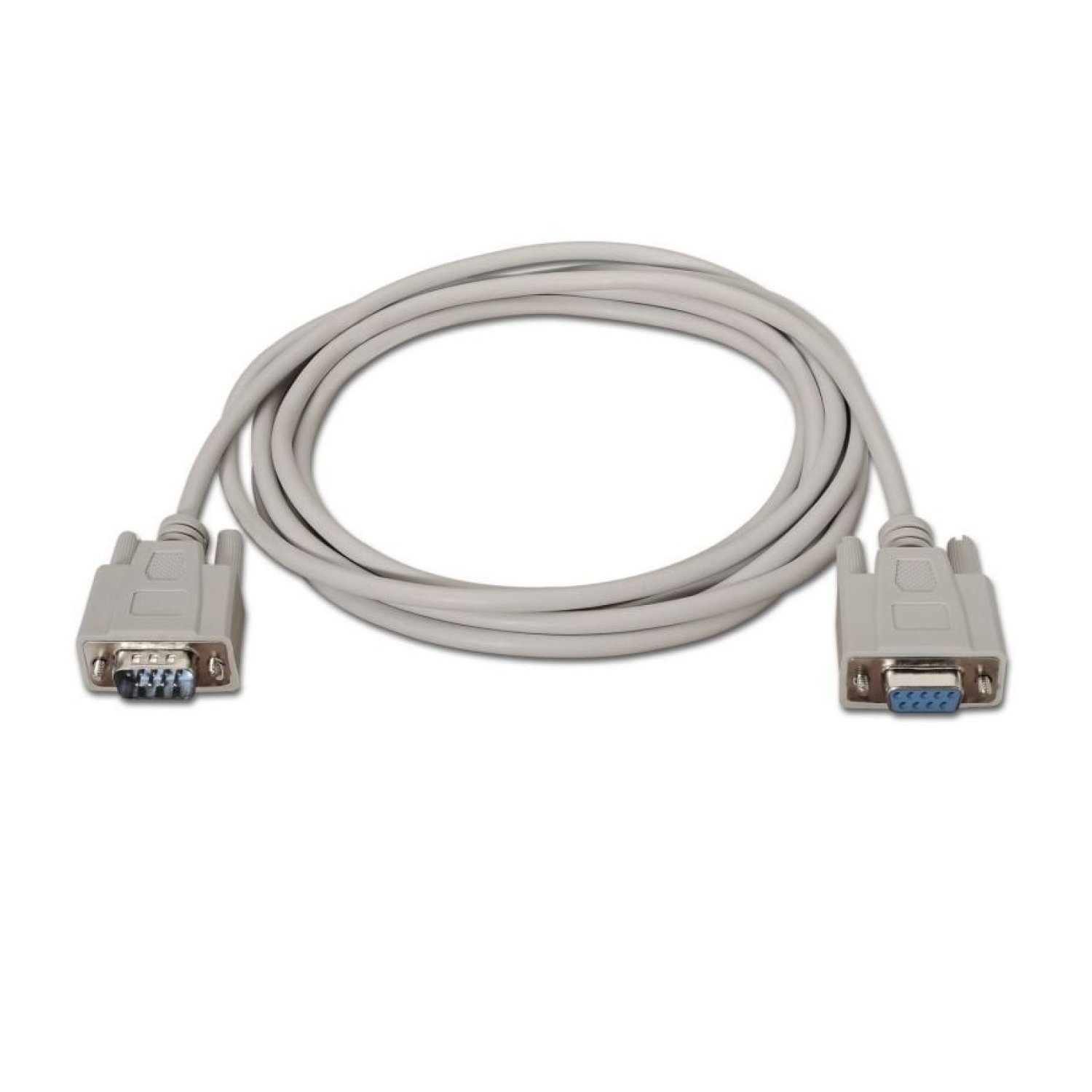 Aisens Cable Serie RS232 · DB9 Macho-Hembra · 1,8m · 1,6Mbps · Beige