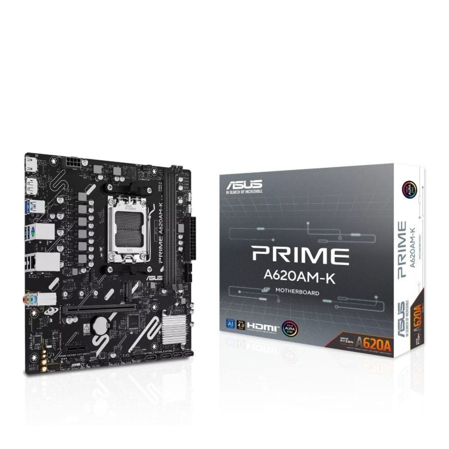 Asus A620M-K · Socket AM5 · Micro ATX · DDR5 · PCIe 4.0