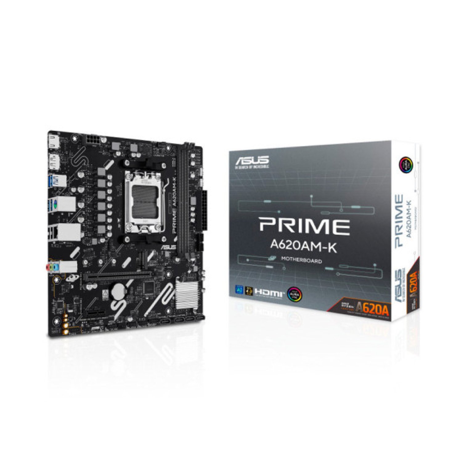 Asus A620M-K · Socket AM5 · Micro ATX · DDR5 · PCIe 4.0