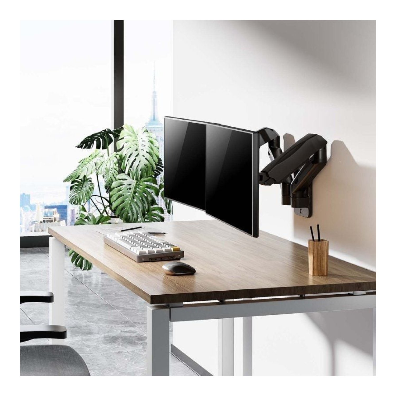 Aisens · Soporte Pared 2 Monitores/TV · Giratorio e Inclinable · Hasta 9kg