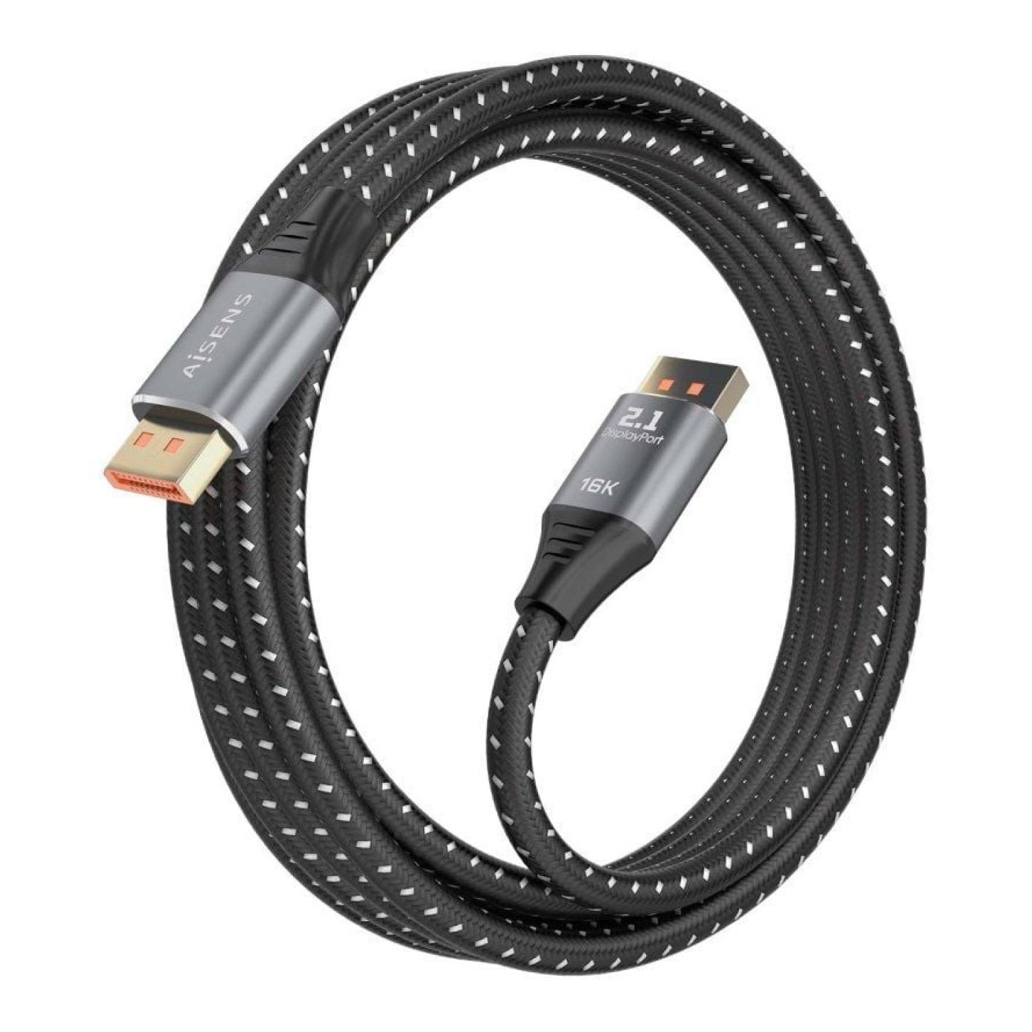 Aisens Cable DisplayPort 2.1 · 16K · 80Gbps · 2m · Negro