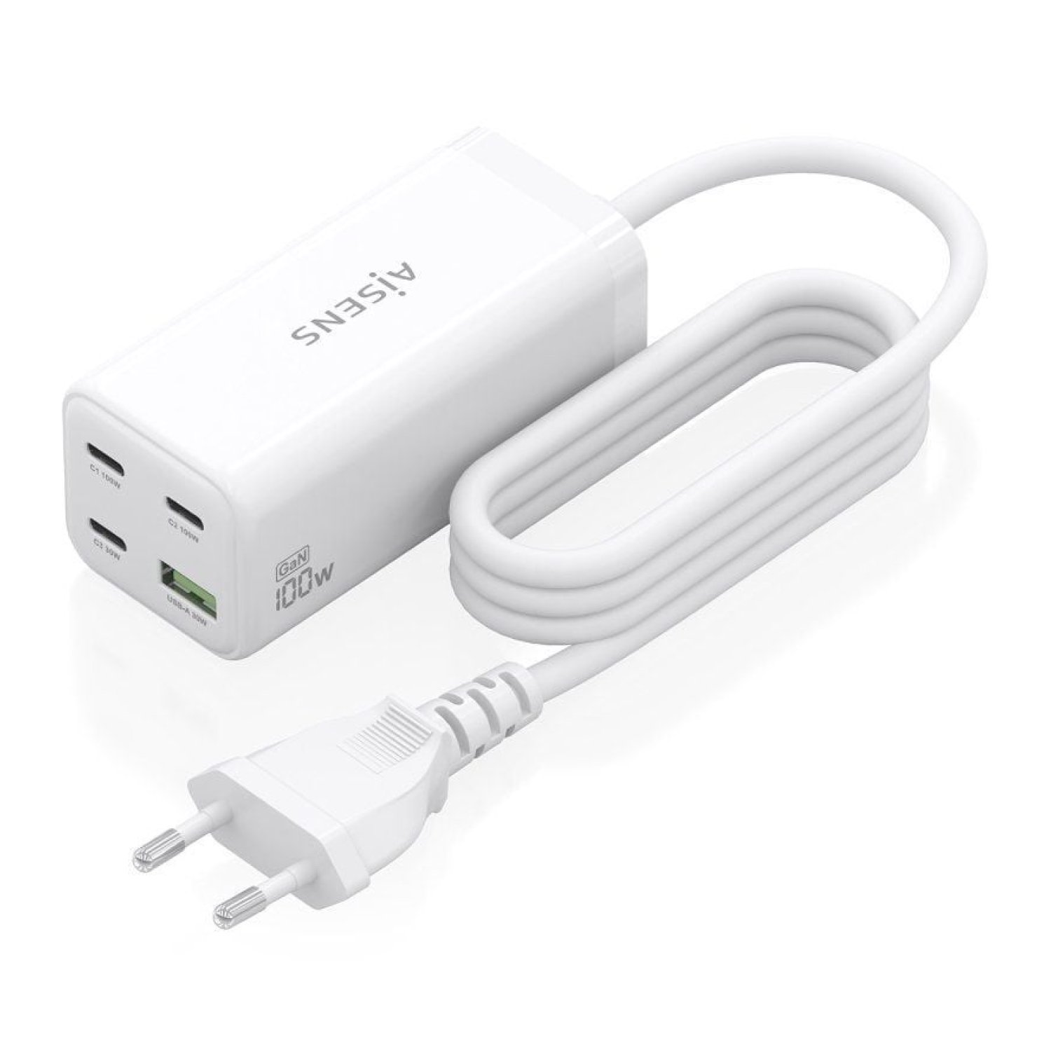 Aisens Cargador GaN Sobremesa · 100W · 3xUSB-C · 1xUSB · Carga Rápida