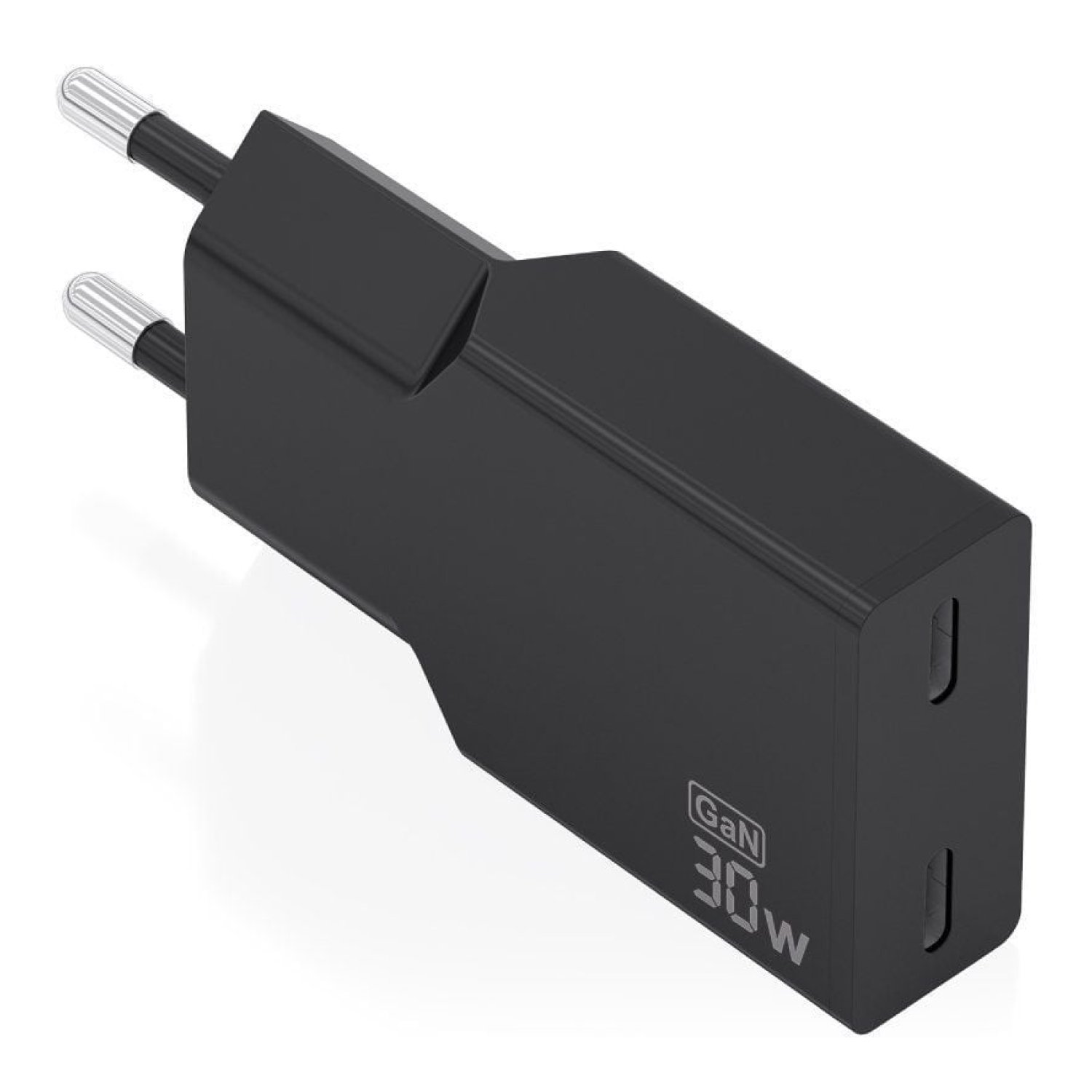 Aisens Cargador GaN · 2x USB-C · 30W · Negro