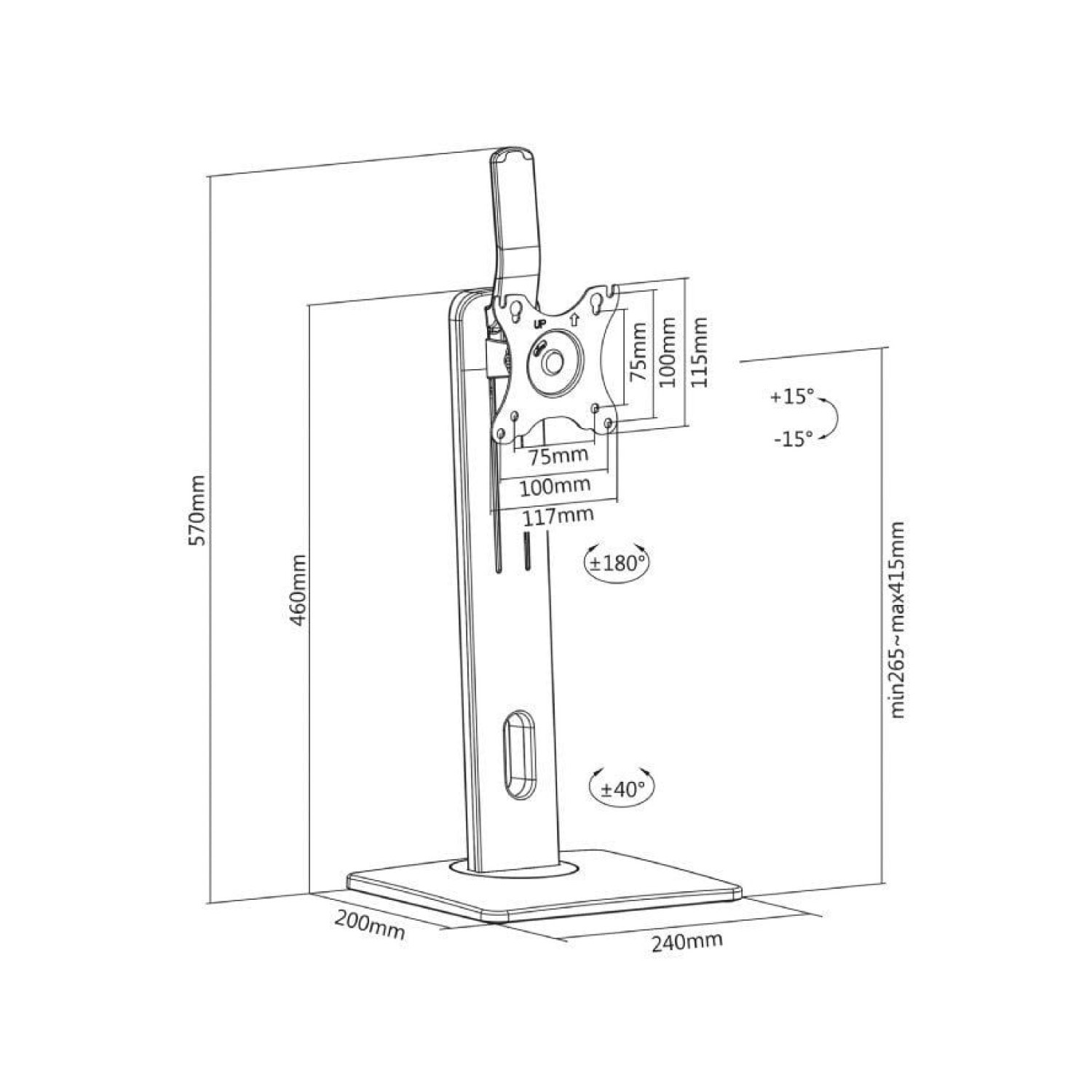 Aisens · Soporte Giratorio Inclinable para Monitor · Hasta 7kg · DT32TSR