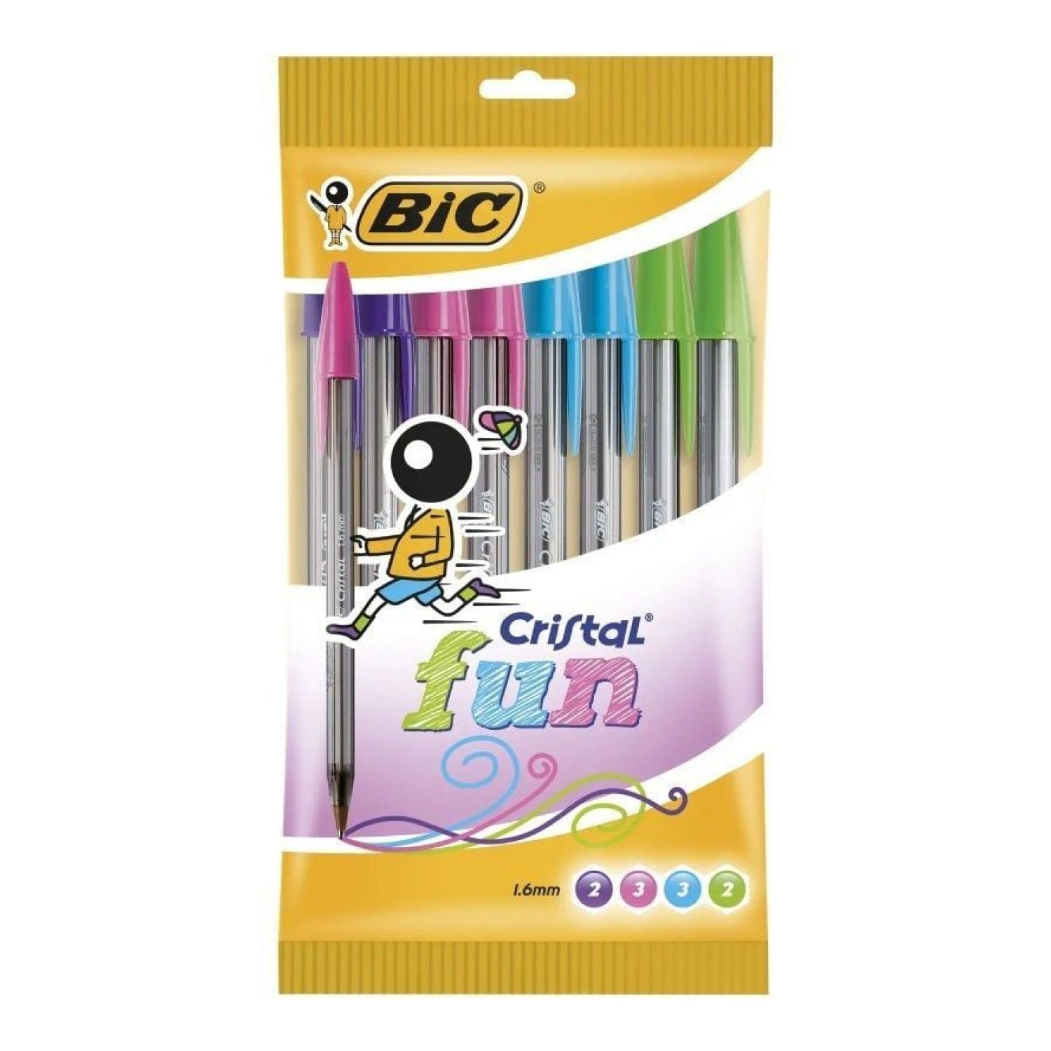 BIC Cristal Fun · Bolígrafos Tinta Aceite · 10 Unidades · Colores Surtidos