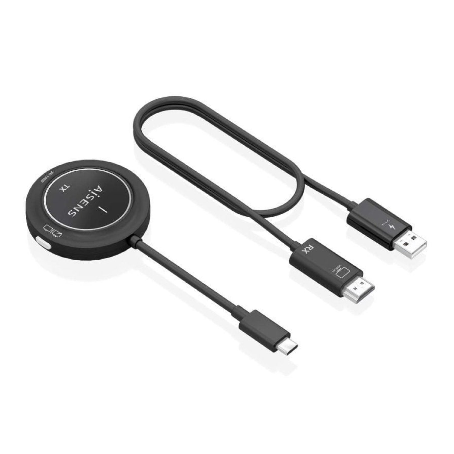 Aisens · Adaptador Vídeo Inalámbrico USB-C a HDMI · 100W · Transmisión Inalámbrica