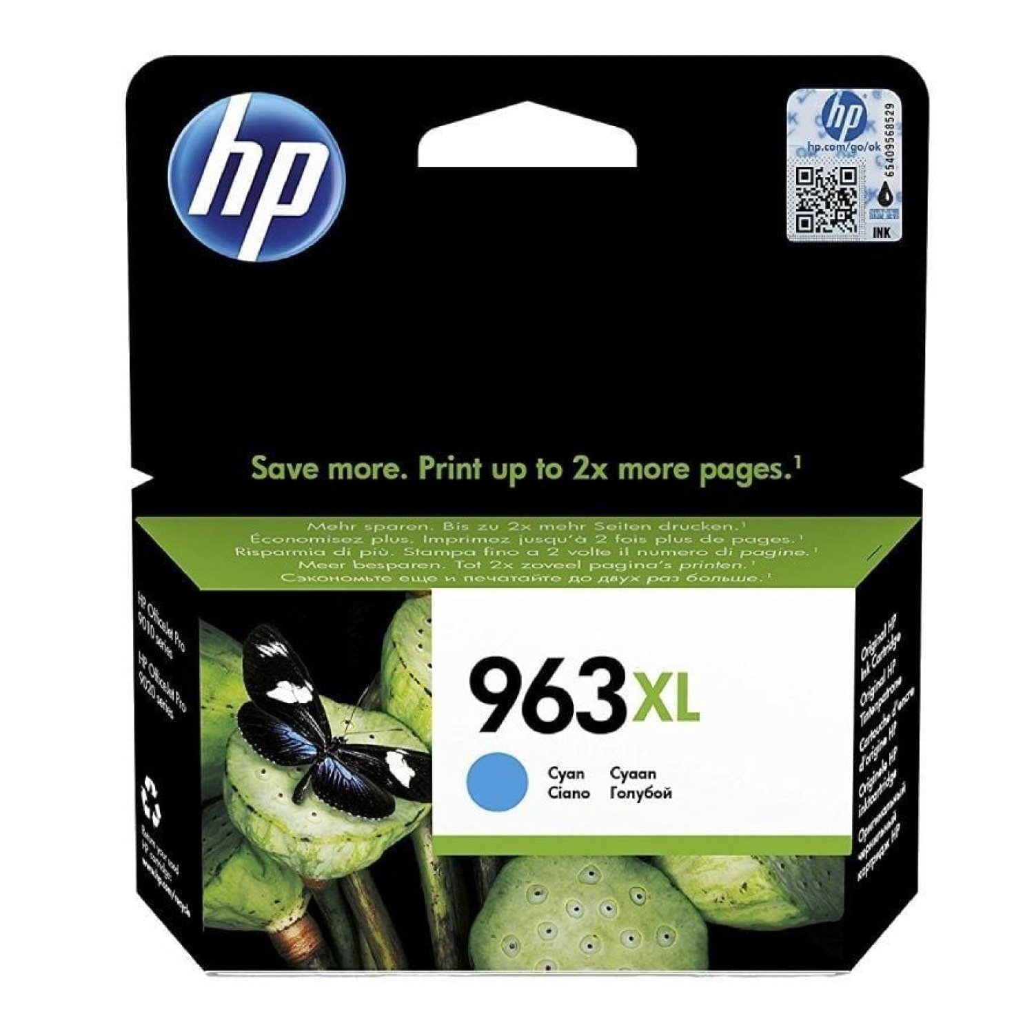 HP · Cartucho Tinta nº963 XL · Alta Capacidad · Cian