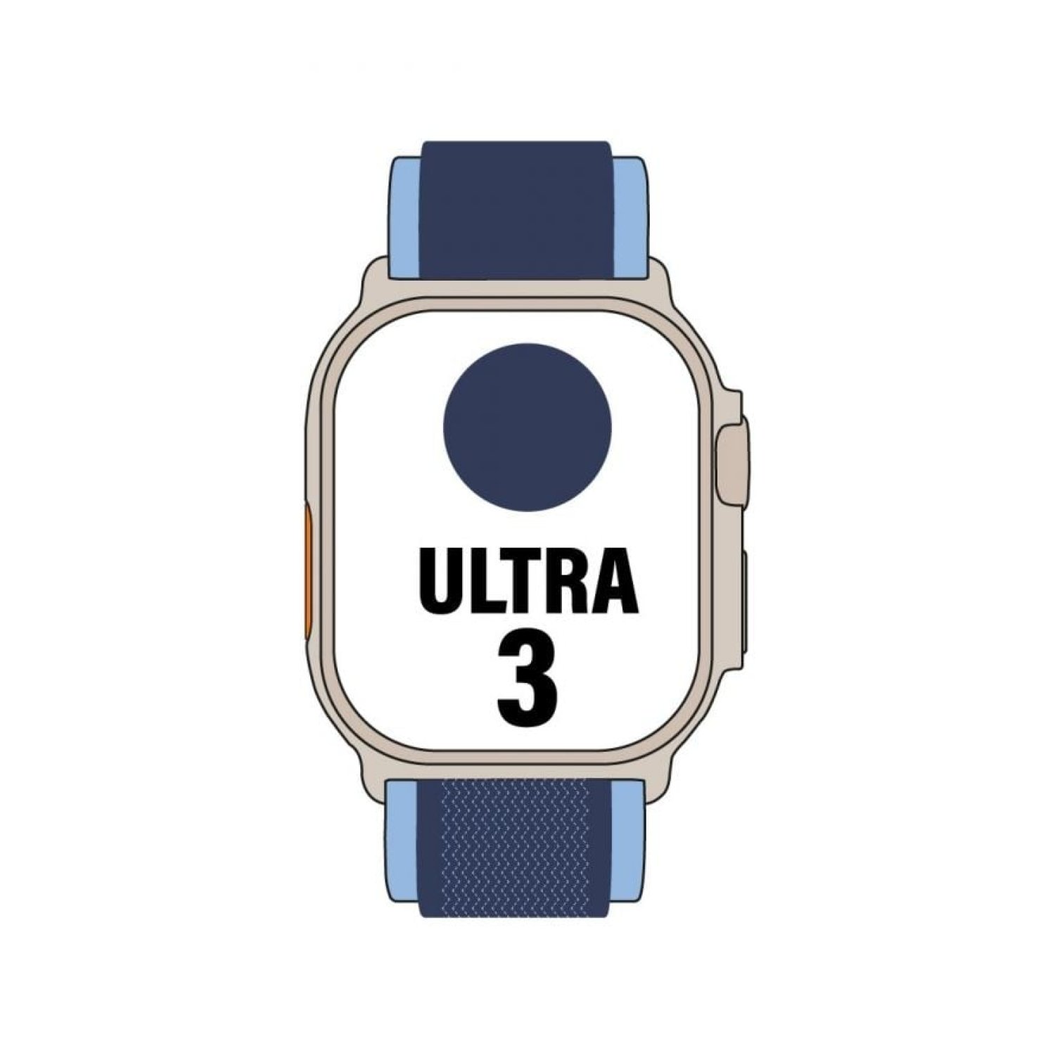 Apple Watch Ultra 3 · 49mm · GPS + Cellular · Titanio Natural · Correa Loop Trail Azul