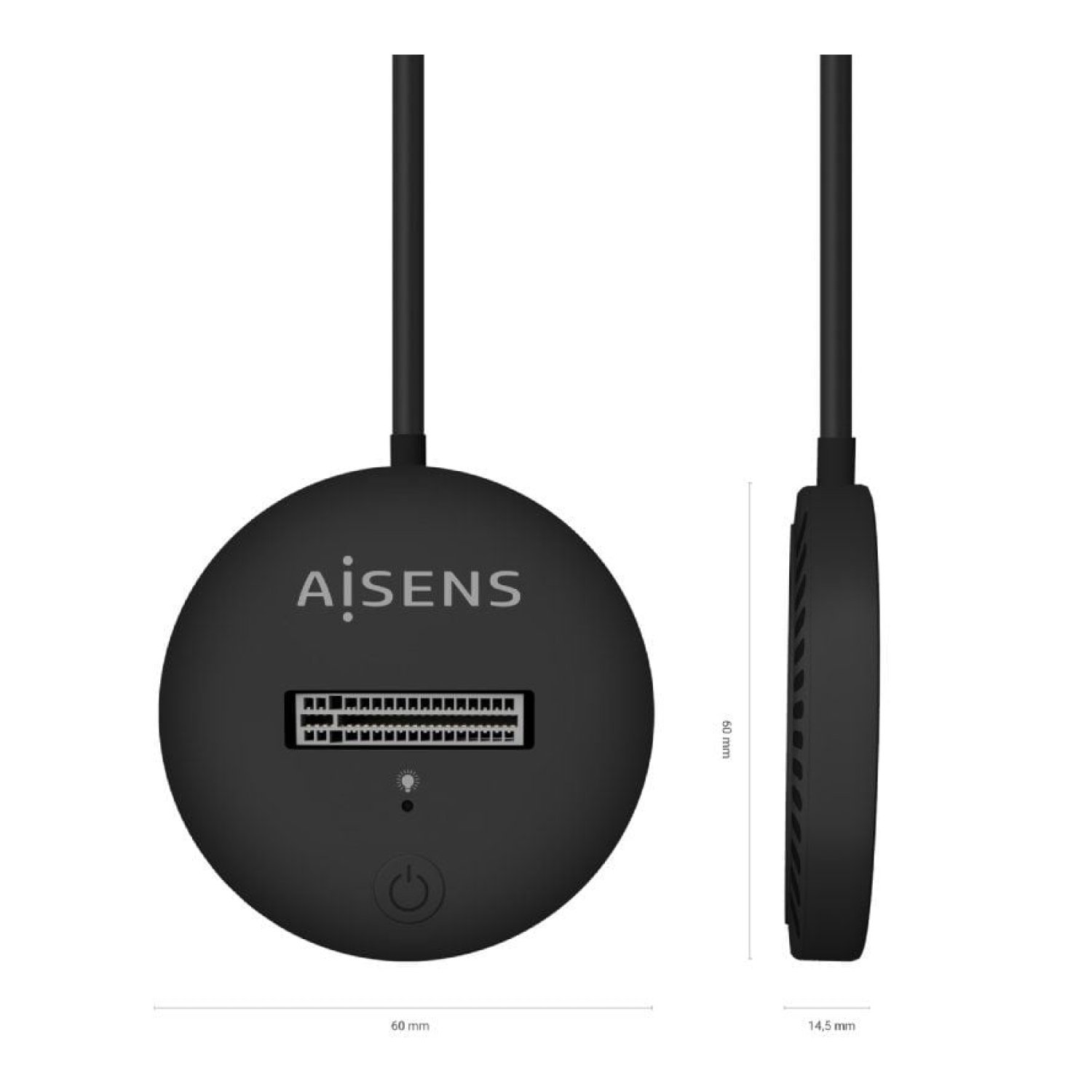 Aisens Dock USB Tipo-C · SSD M.2 SATA/NVMe · Negro