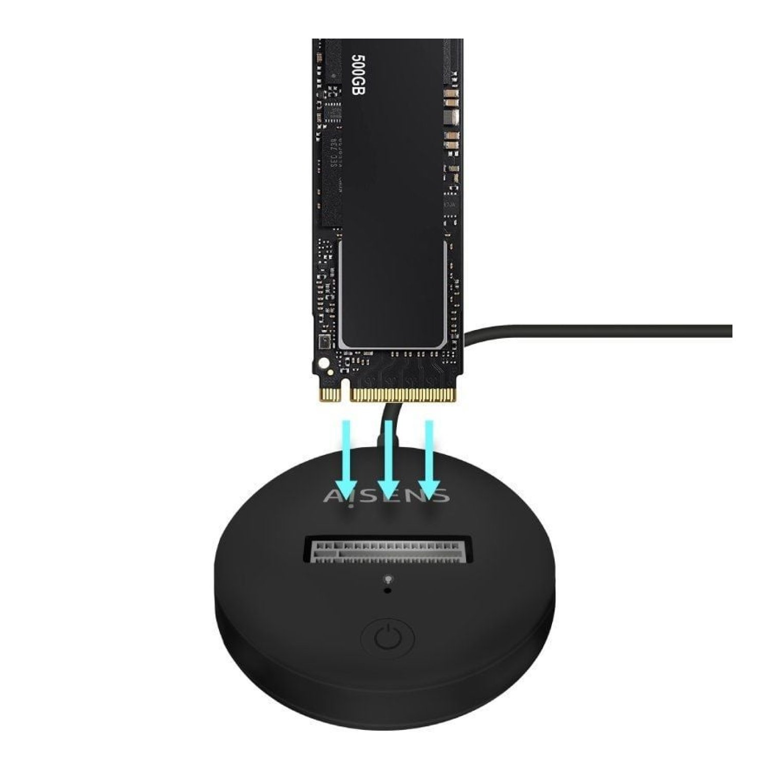 Aisens Dock USB Tipo-C · SSD M.2 SATA/NVMe · Negro