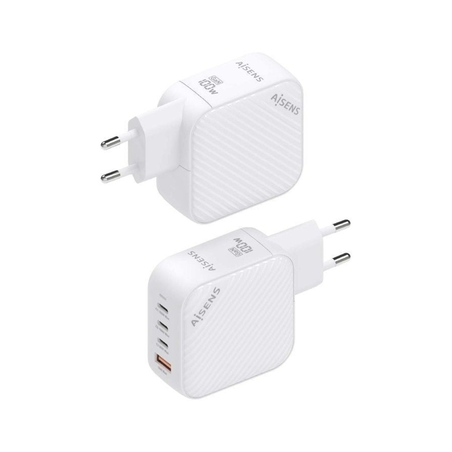 Aisens Cargador GaN · 100W · 3xUSB-C + 1xUSB · Pared