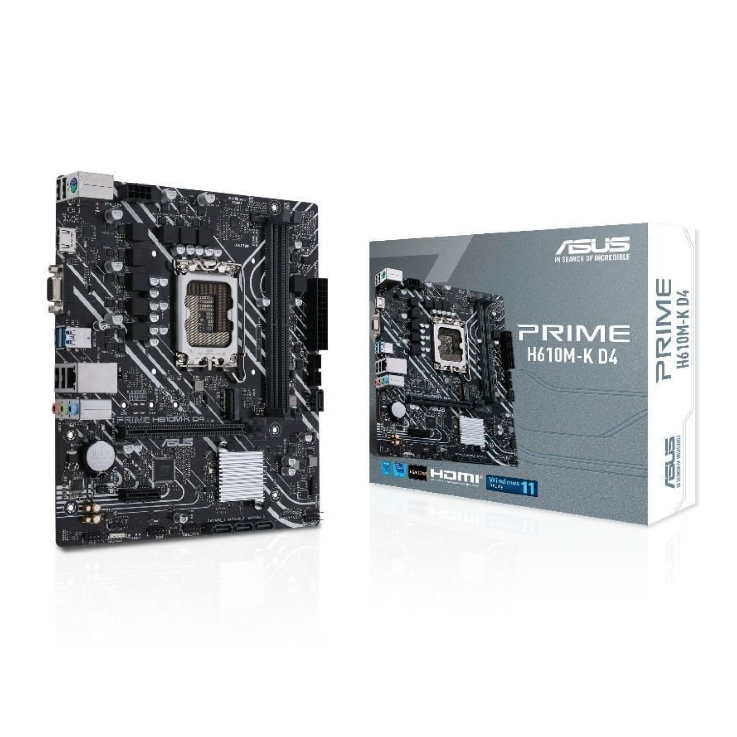 Asus Prime H610M-K · Socket 1700 · DDR4 · PCIe 4.0 · Micro ATX