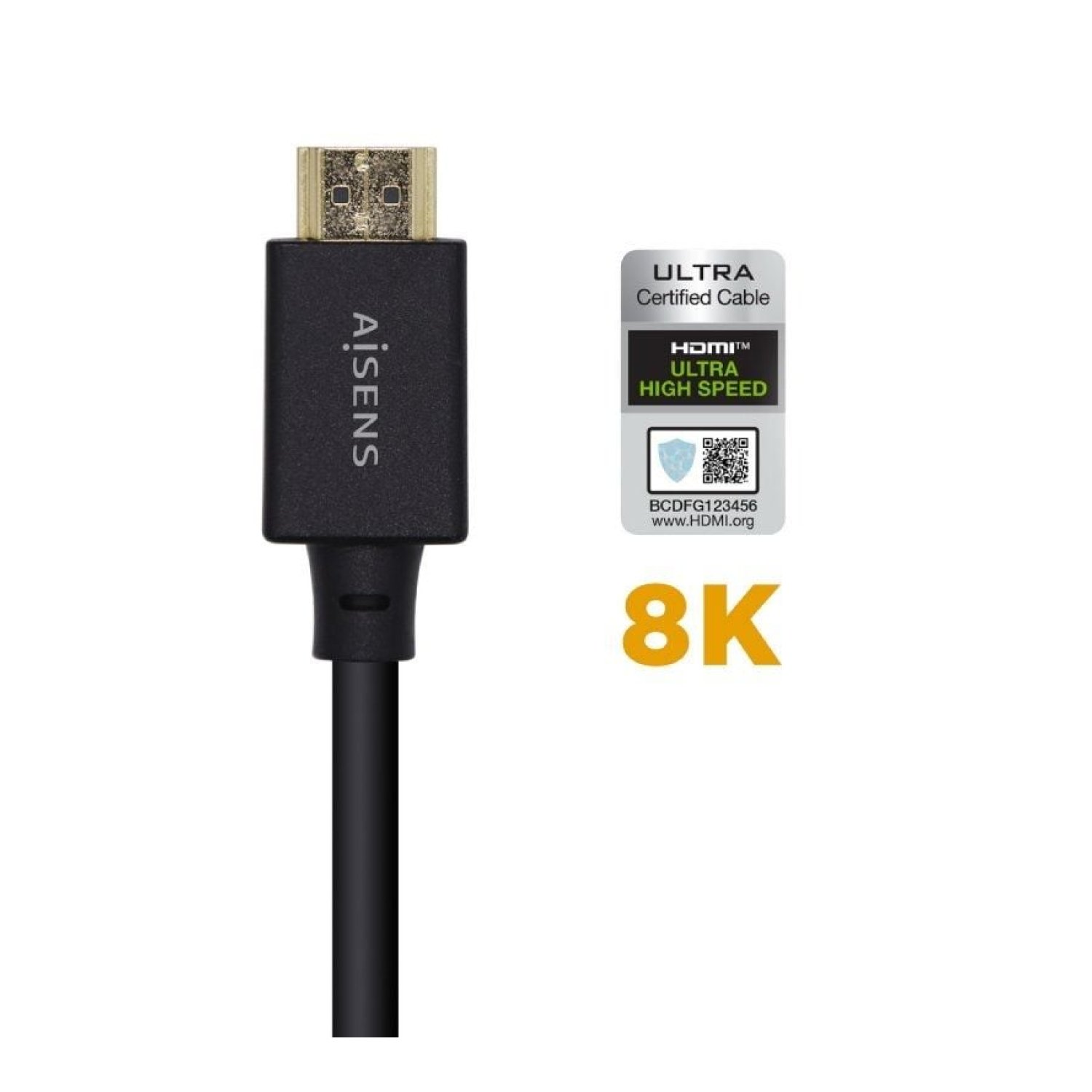 Aisens Cable HDMI 2.1 8K · HDMI Macho · 1m · Certificado · Negro
