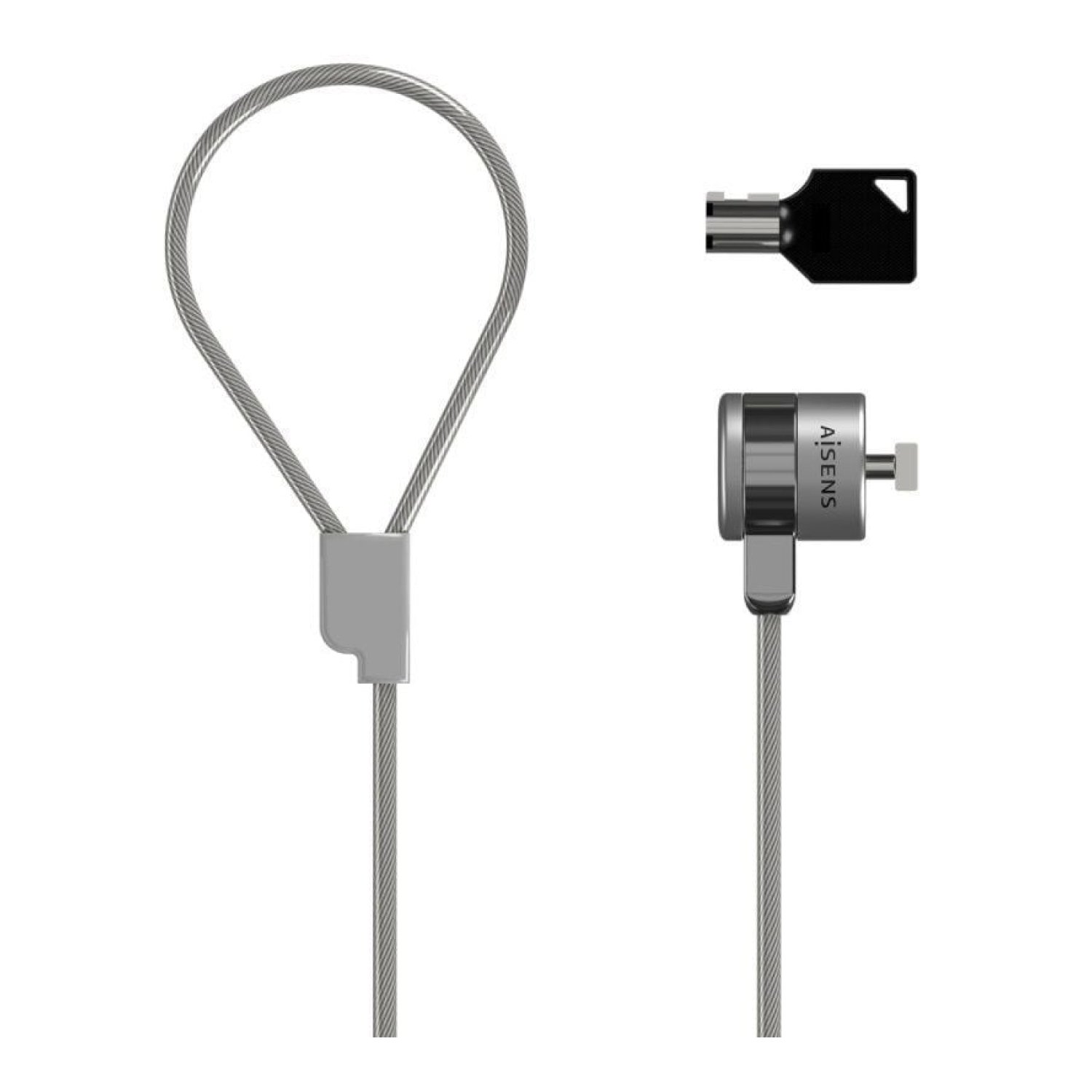 Aisens Cable de Seguridad Portátil · 1,5m · Candado de Acero