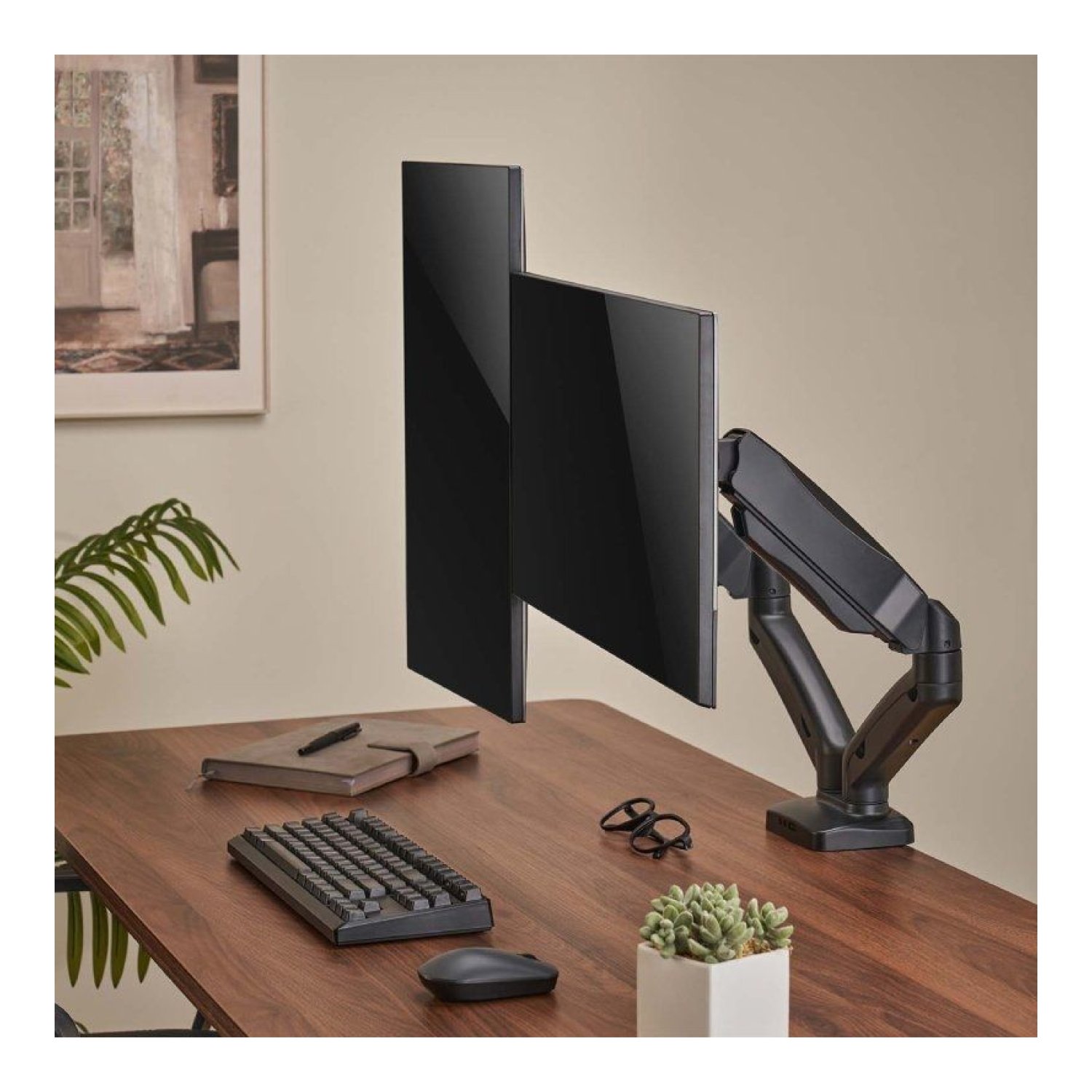 Aisens Soporte Mesa · 2 Monitores/TV · Giratorio e Inclinable · Hasta 9kg