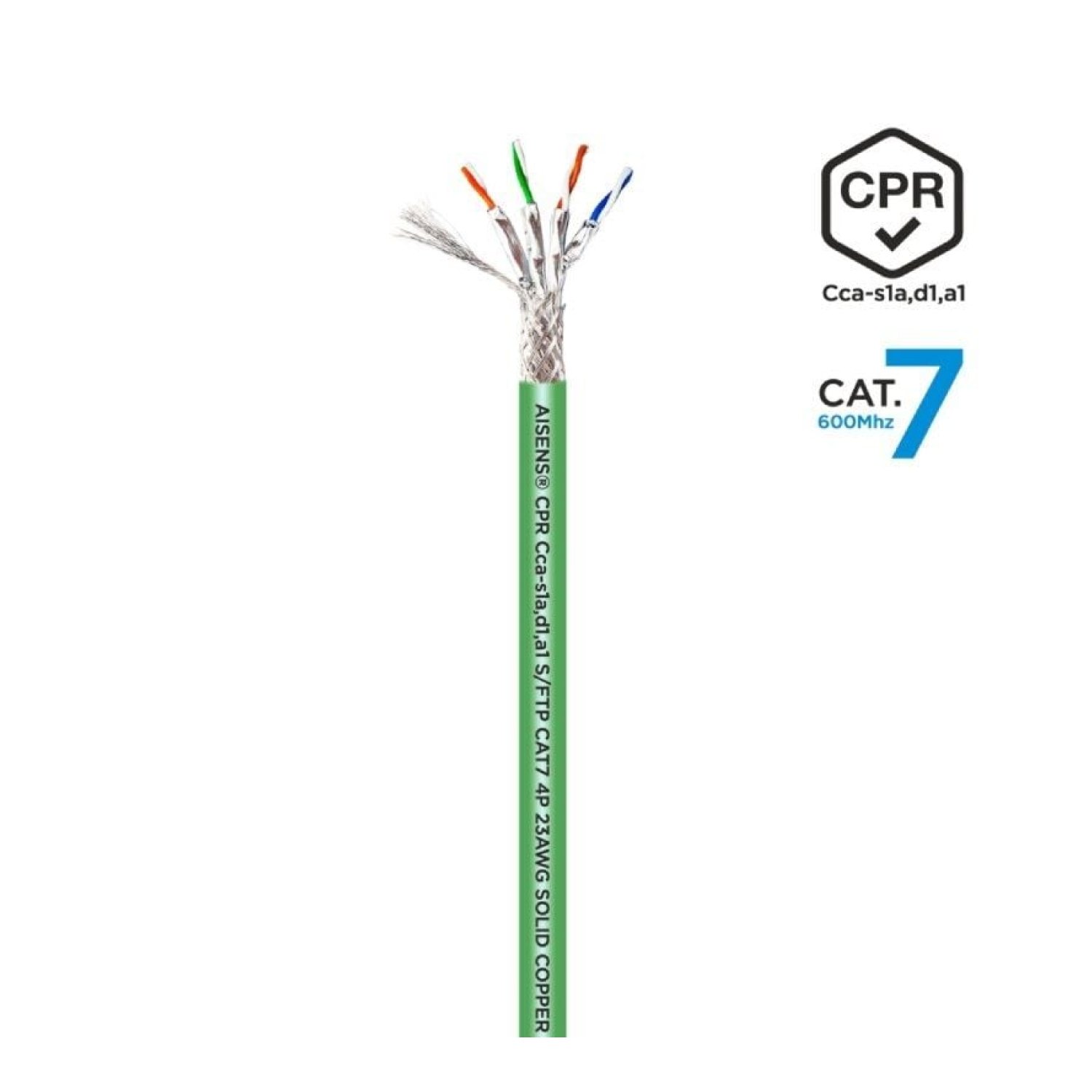 Aisens · Cable RJ45 SFTP Cat.7 · 305m · AWG23 · LSZH CPR · Verde