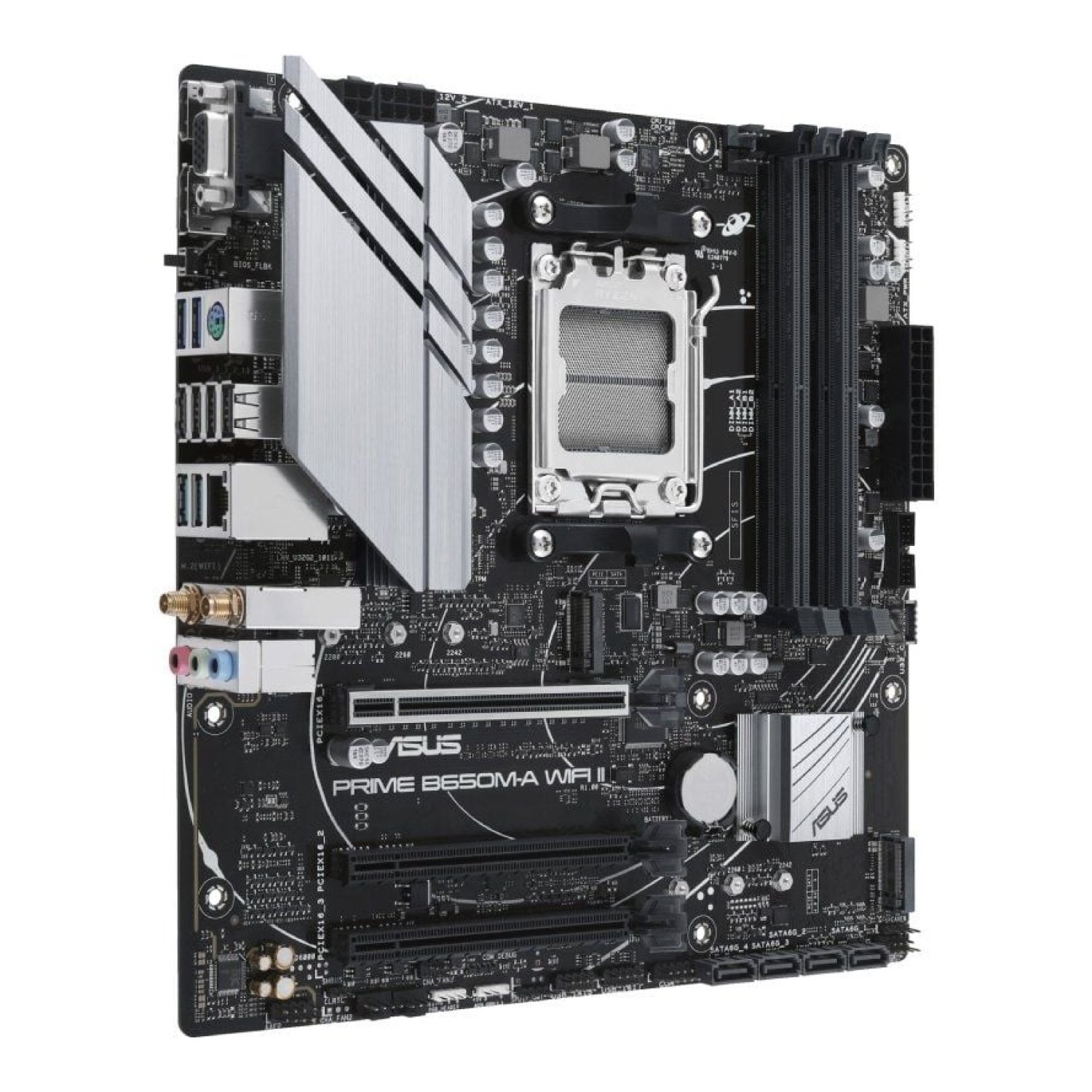 Asus Prime B650M-A WiFi II · Socket AM5 · DDR5 · PCIe 5.0 · Micro ATX