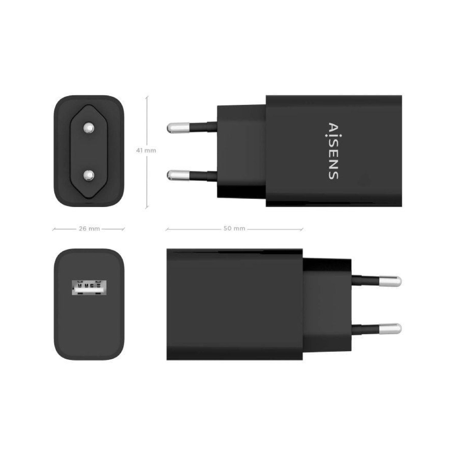 Aisens Cargador de Pared · 1x USB · 10,5W
