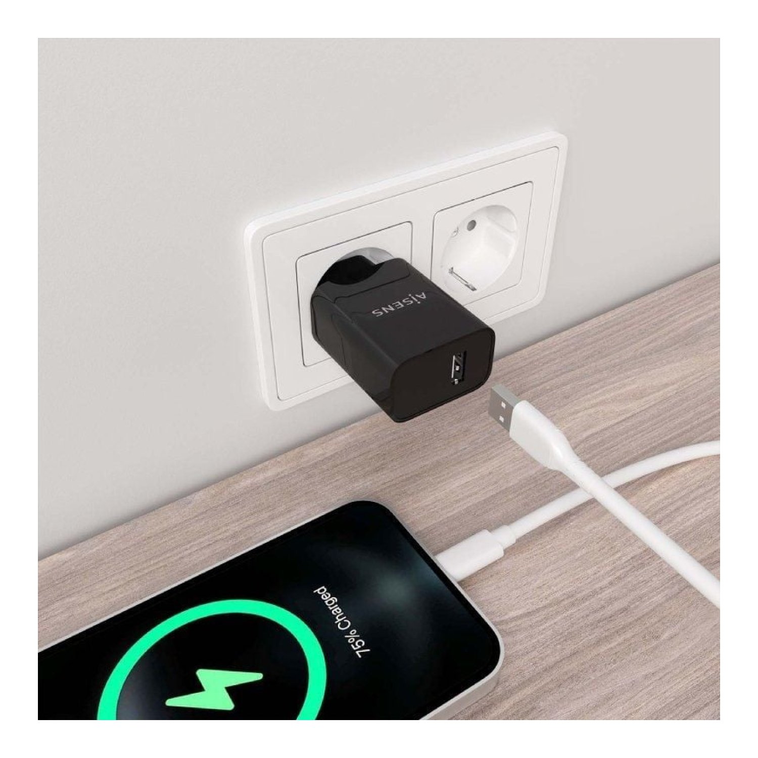 Aisens Cargador de Pared · 1x USB · 10,5W