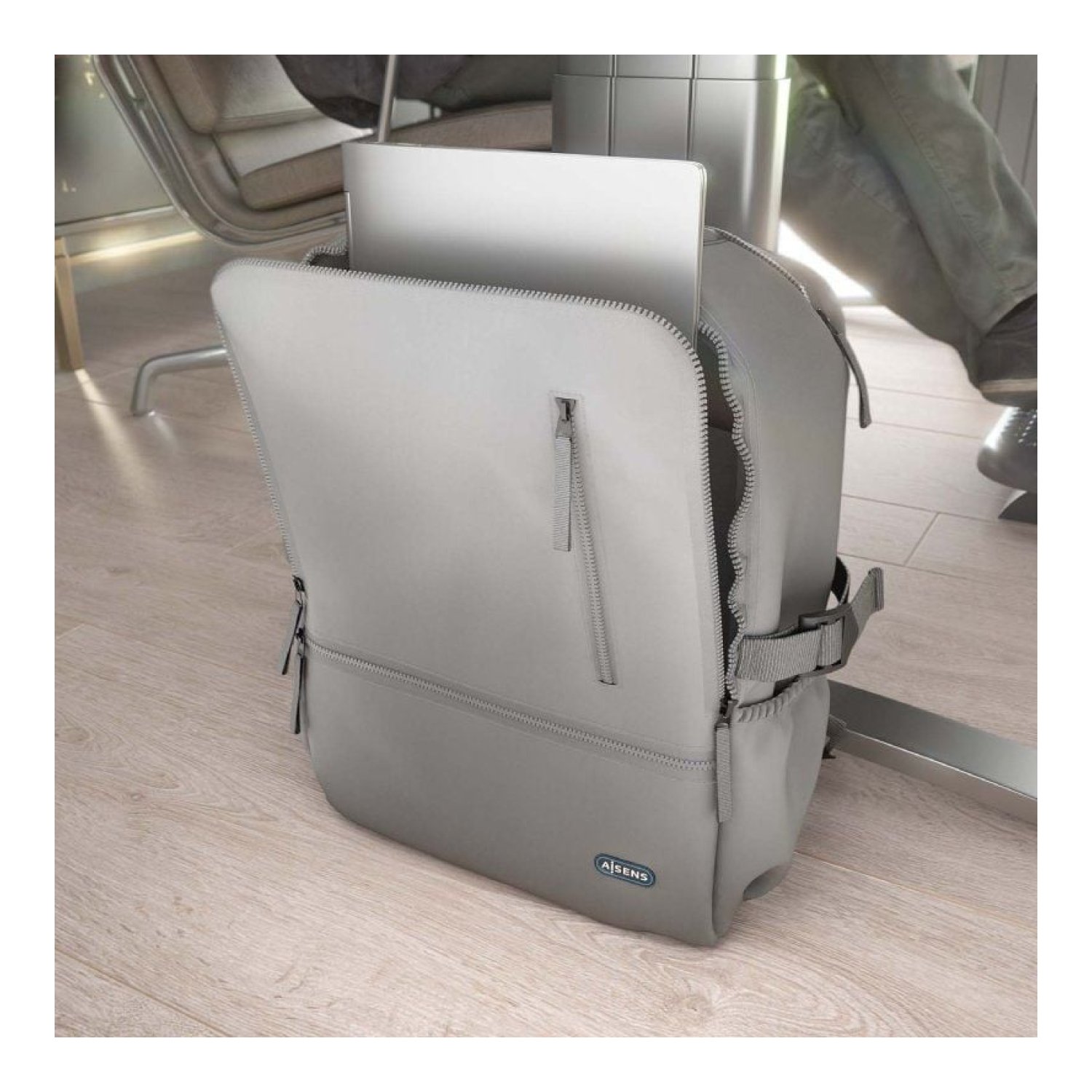 Aisens ASBG-BP087 · Mochila para Portátil 15,6" · Impermeable · Gris