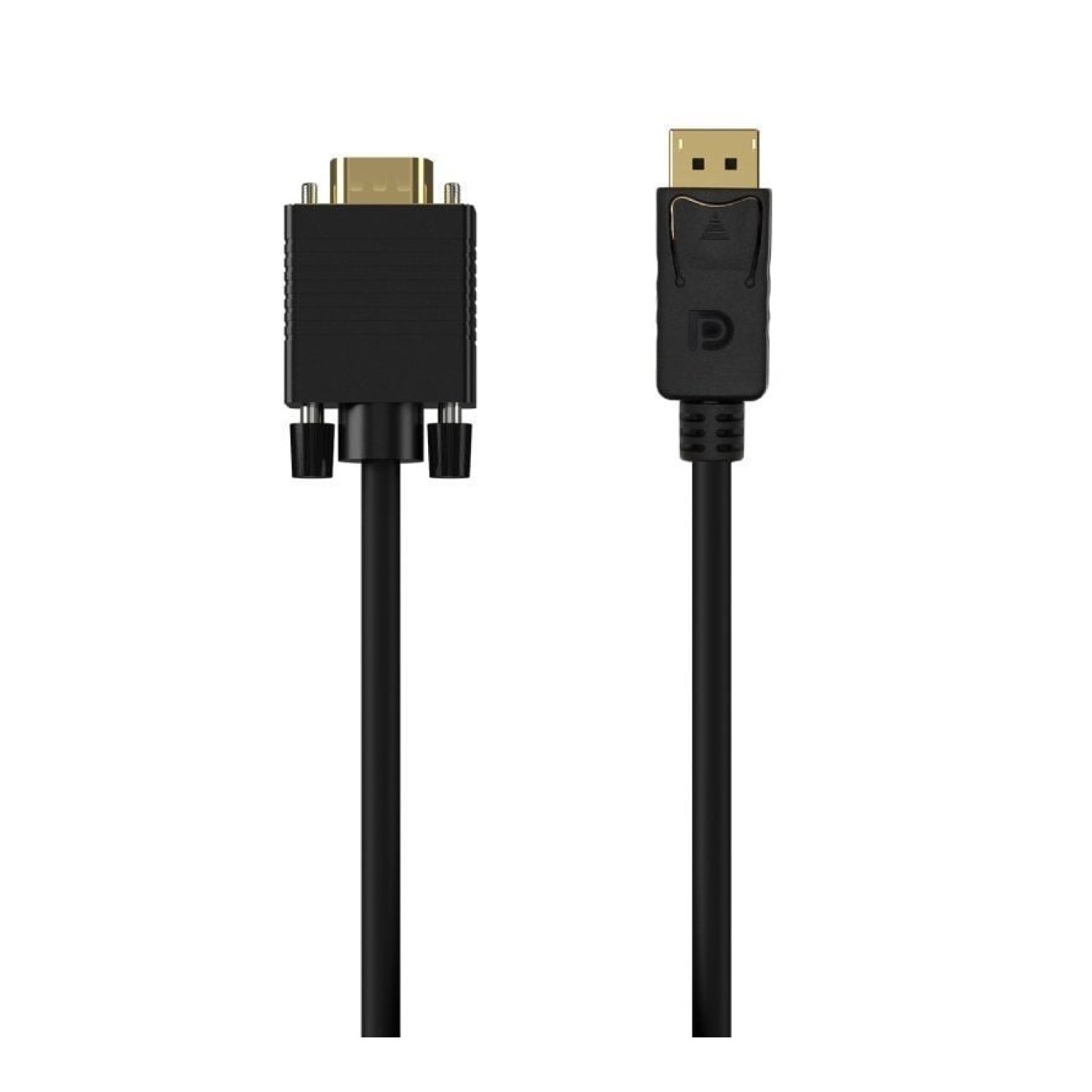 Cable Conversor Aisens A125-0552/ DisplayPort Macho - VGA Macho/ Hasta 5W/ 2300Mbps/ 1m/ Negro