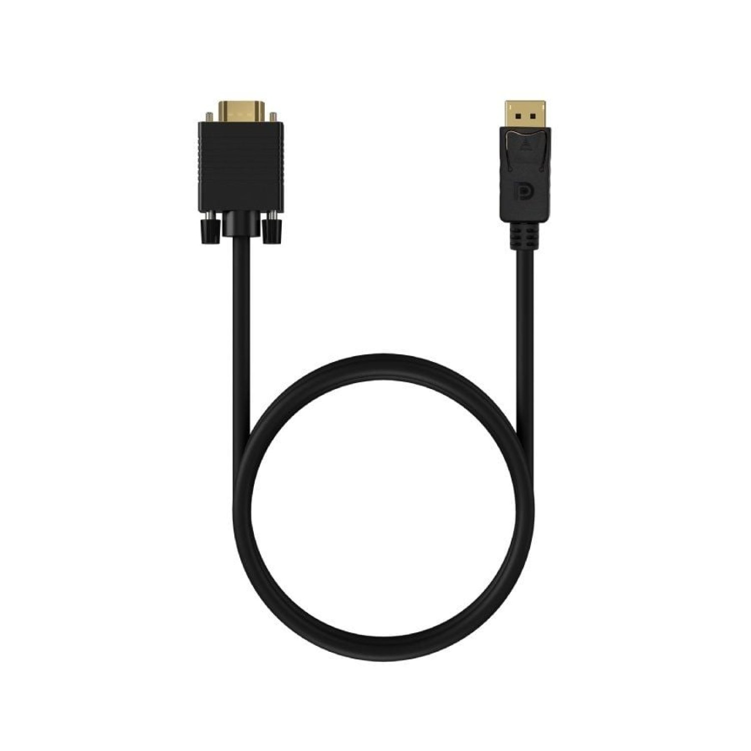Cable Conversor Aisens A125-0552/ DisplayPort Macho - VGA Macho/ Hasta 5W/ 2300Mbps/ 1m/ Negro