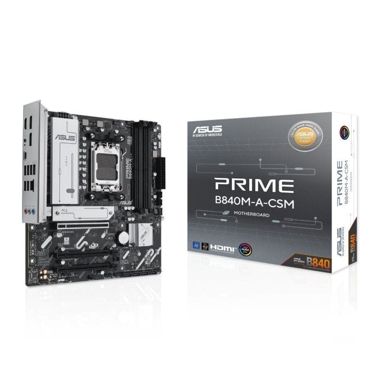 Asus Prime B840M-A · Socket AM5 · Micro ATX · DDR5 · PCIe 4.0