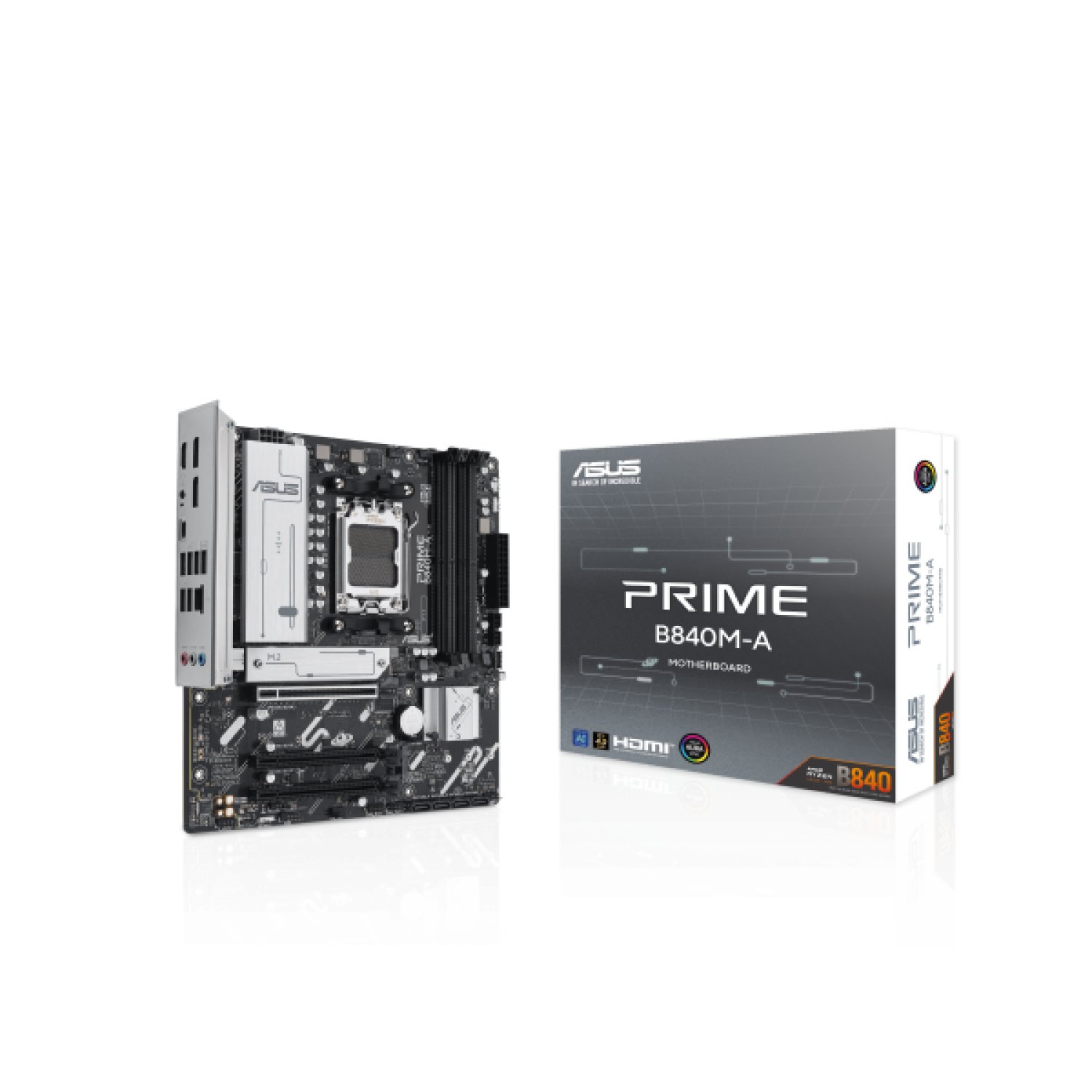 Asus Prime B840M-A · Socket AM5 · Micro ATX · DDR5 · PCIe 4.0