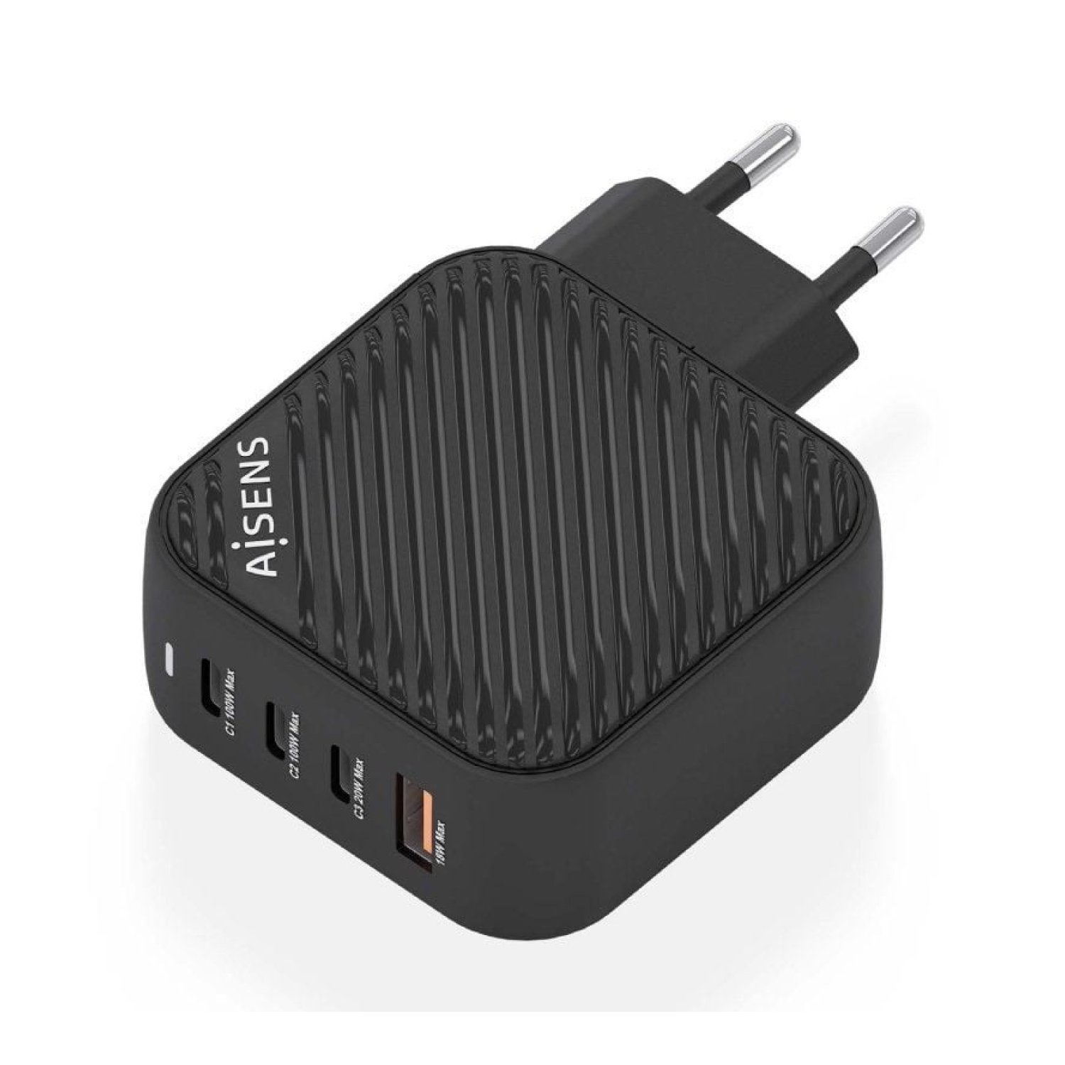Aisens Cargador GaN 100W · 3 USB-C + 1 USB · Multicarga Rápida