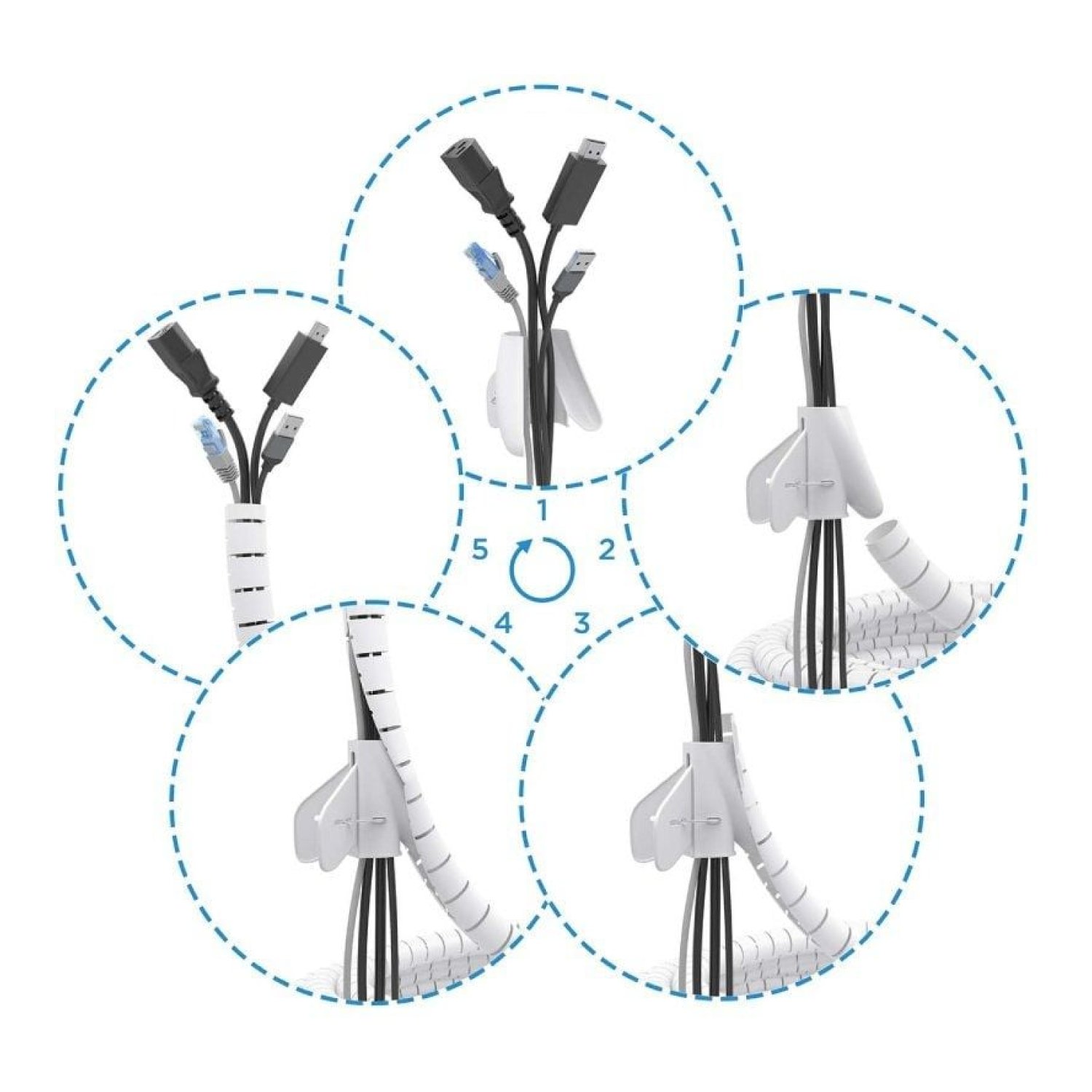 Aisens · Organizador de Cables en Espiral · 3 metros