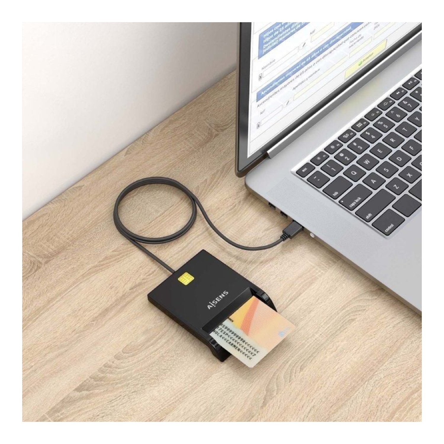 Aisens ASCR-SN06-BK · Lector DNI y Tarjetas · USB 2.0 · Negro