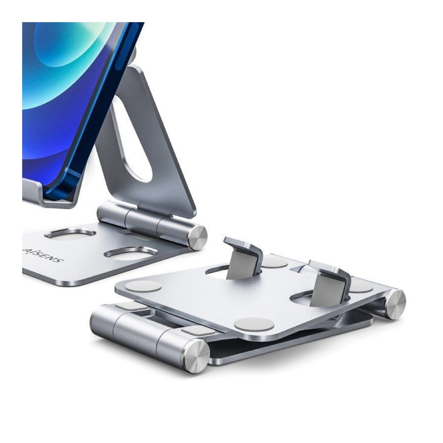 Aisens · Soporte Smartphone/Tablet · Plata · Ajustable