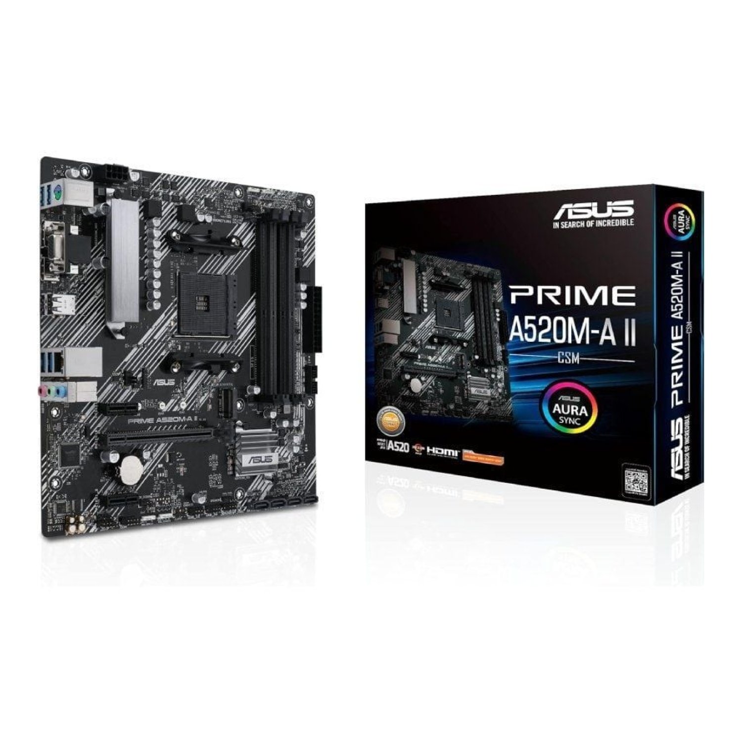 ASUS Prime A520M-A II · Socket AM4 · DDR4 · PCIe 3.0 · Micro ATX