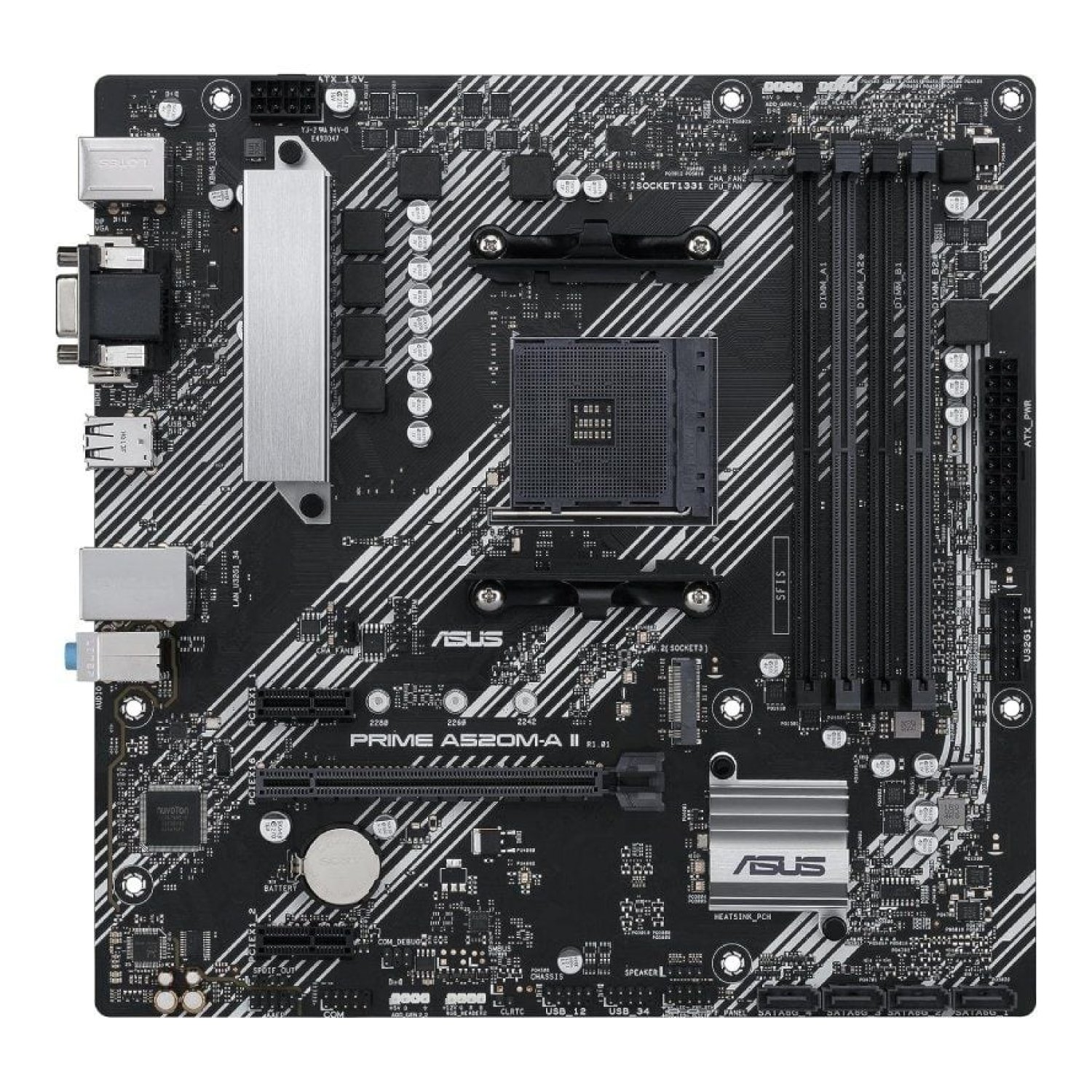 ASUS Prime A520M-A II · Socket AM4 · DDR4 · PCIe 3.0 · Micro ATX