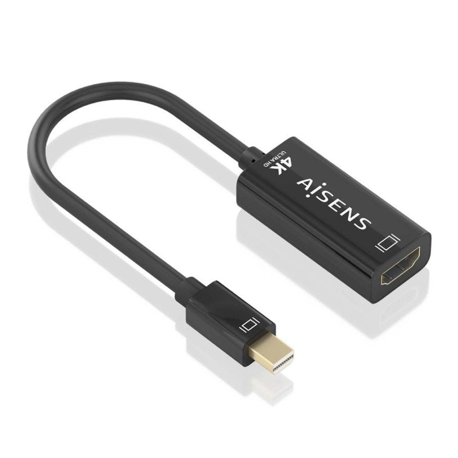 Aisens · Adaptador Mini DisplayPort a HDMI · 15cm · Negro