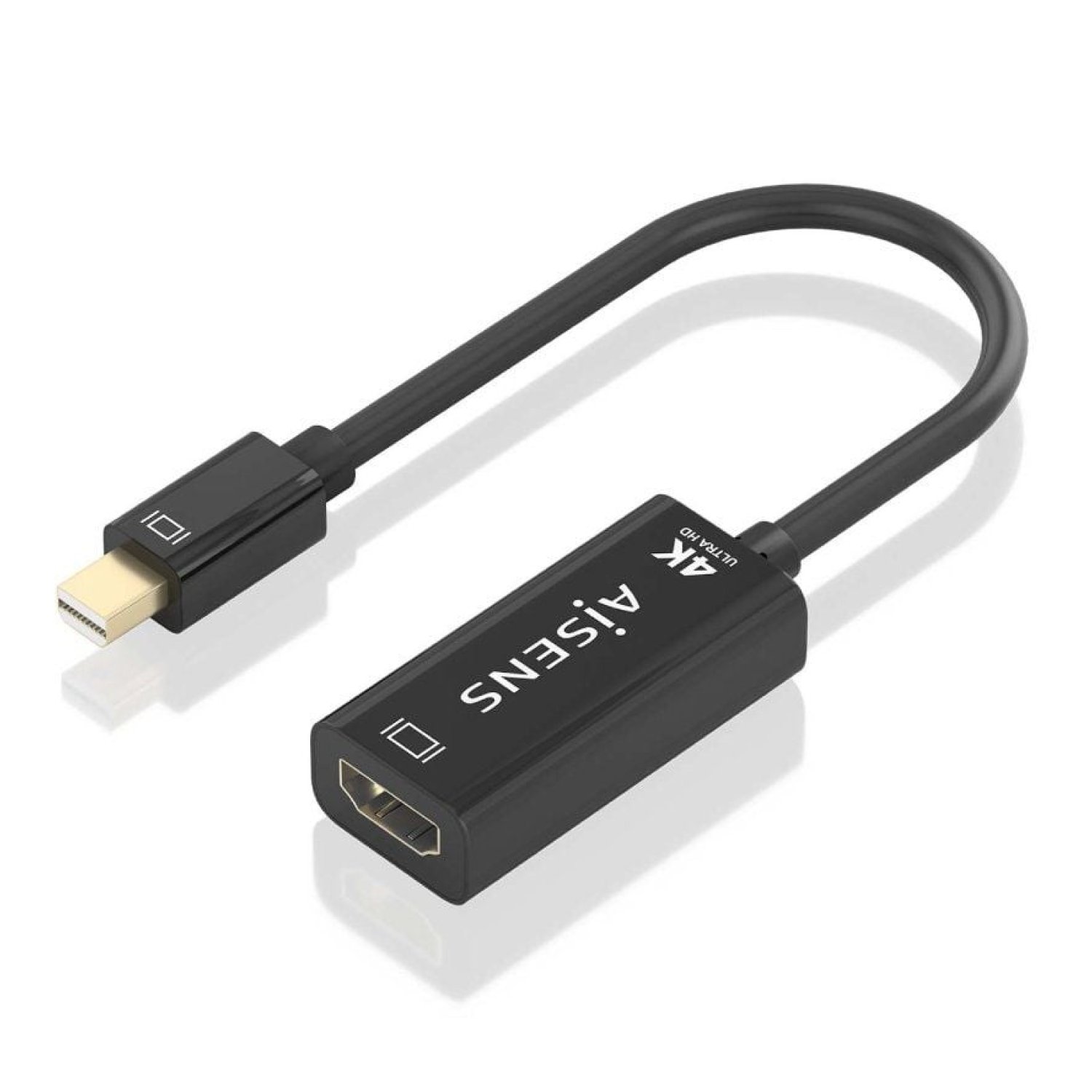 Aisens · Adaptador Mini DisplayPort a HDMI · 15cm · Negro