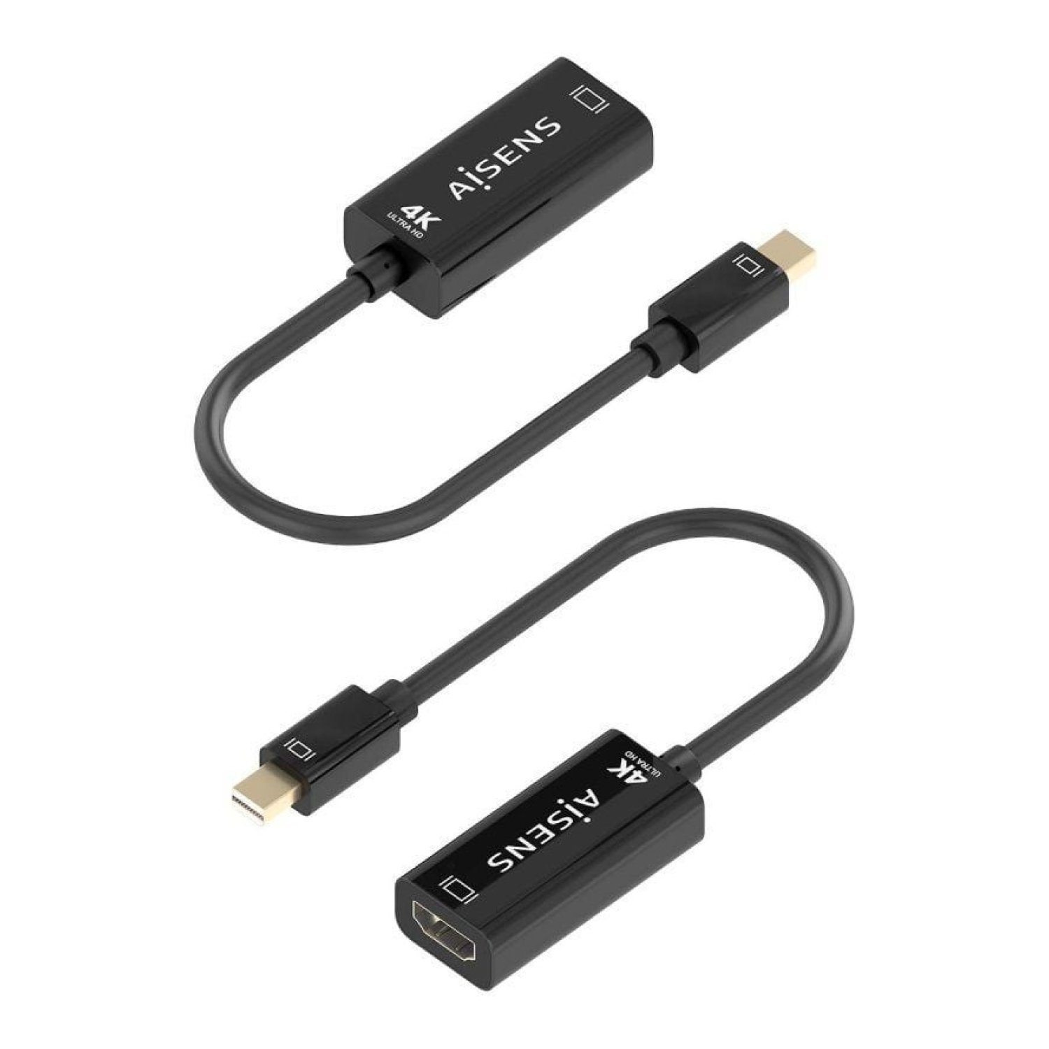 Aisens · Adaptador Mini DisplayPort a HDMI · 15cm · Negro