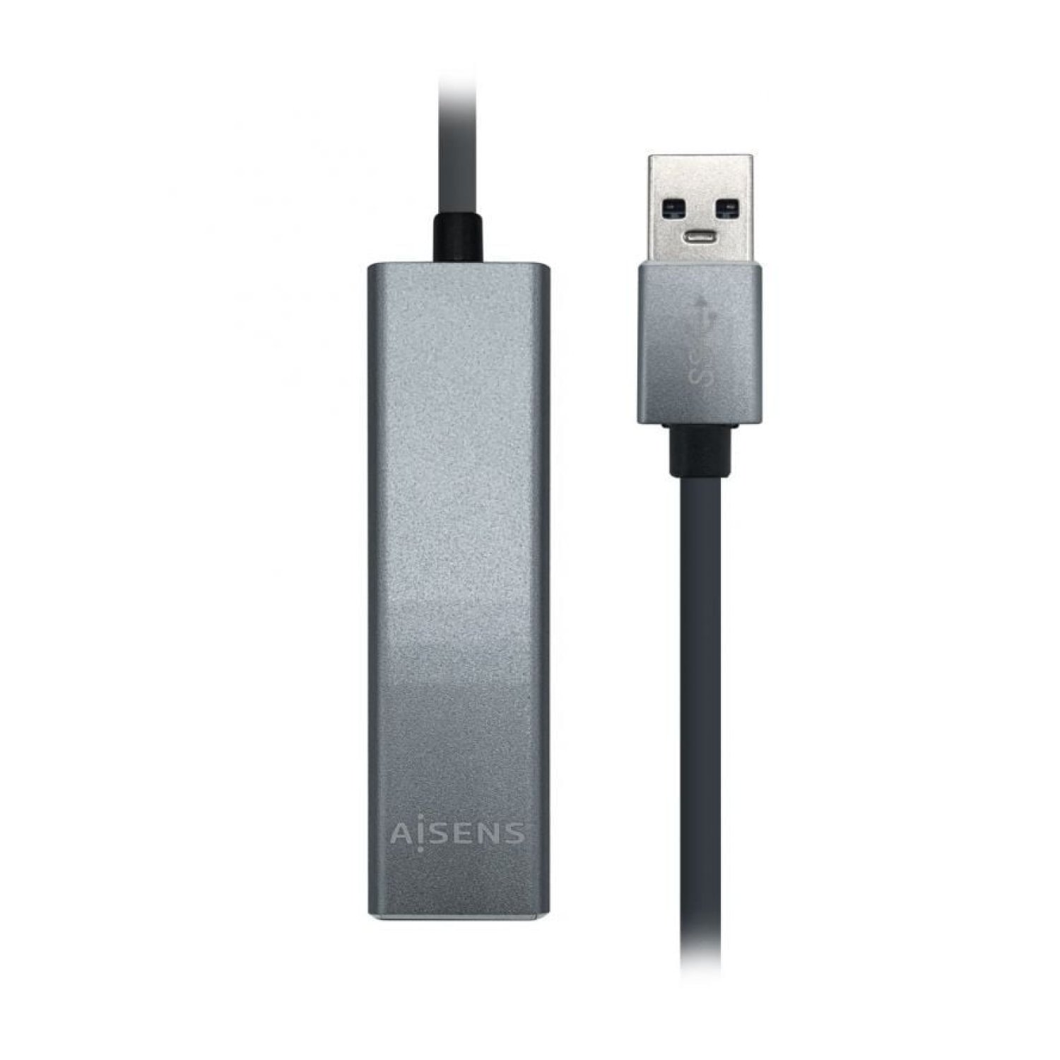 Aisens Hub USB 3.0 · 3 Puertos USB · 1 Ethernet RJ45 · Gris