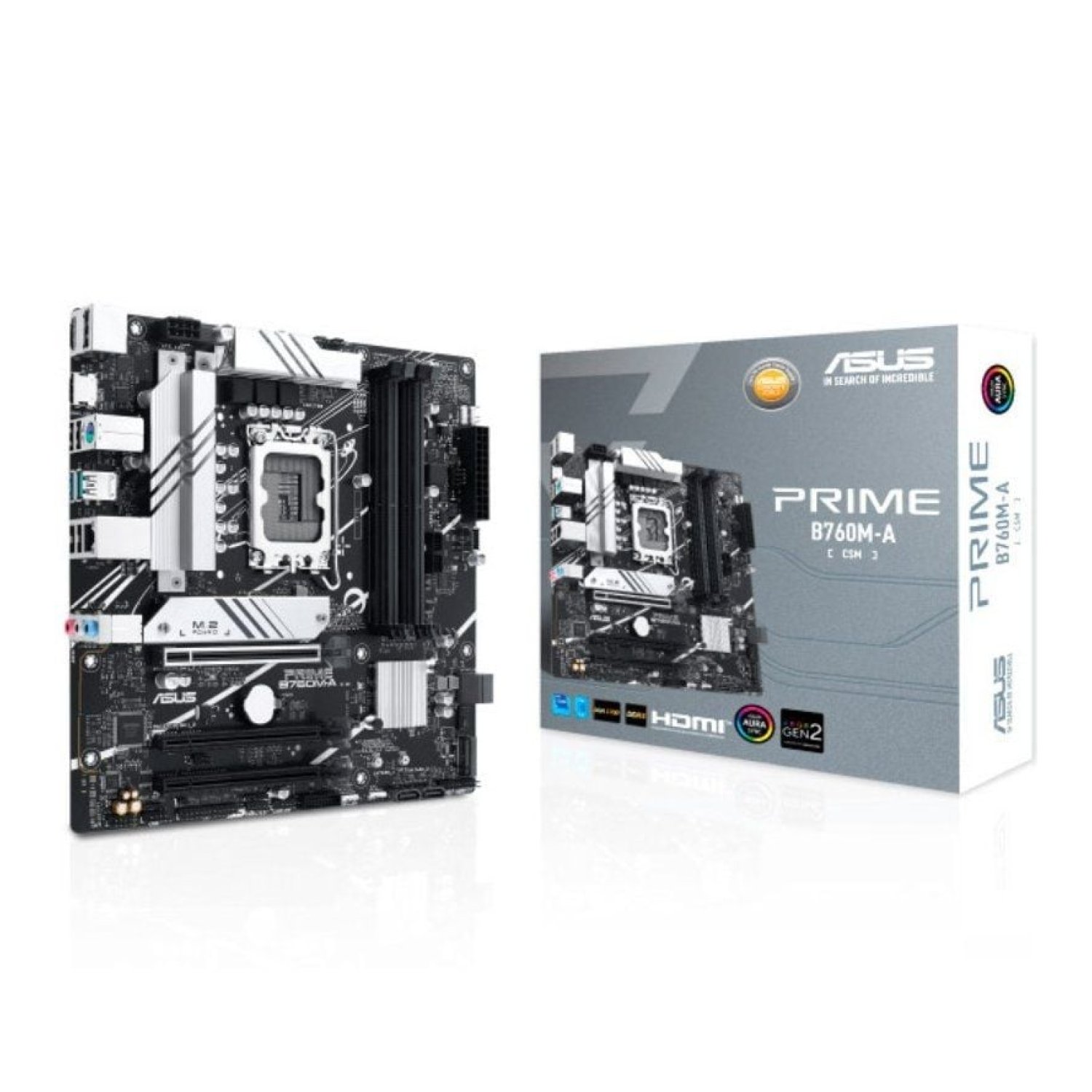 Asus Prime B760M-A-CSM · Socket 1700 · DDR5 · PCIe 4.0 · Micro ATX